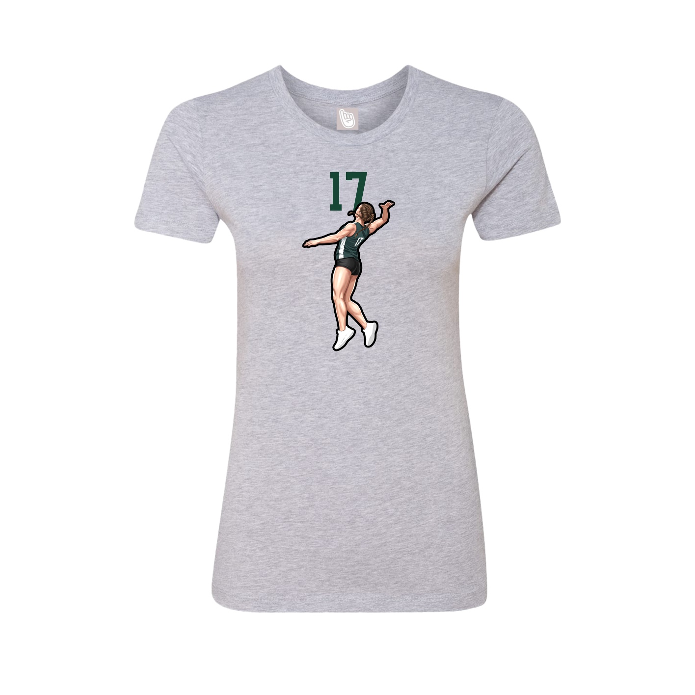Fitted Women's Tee — Number Top in Grey