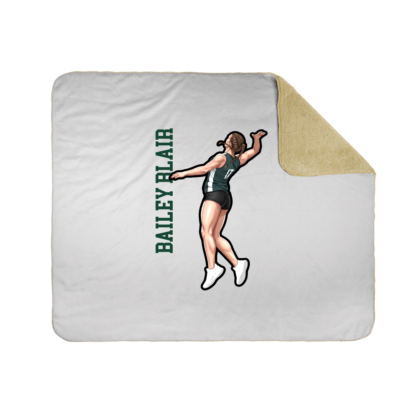 Throw Blanket — Name Vertical in White