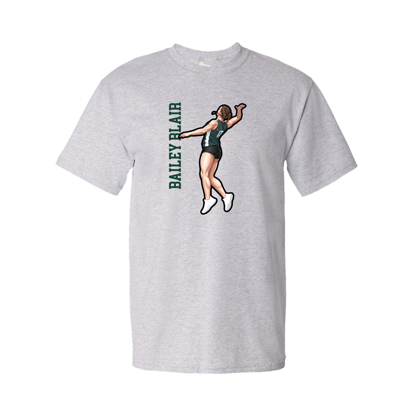 Tee — Name Vertical in Grey