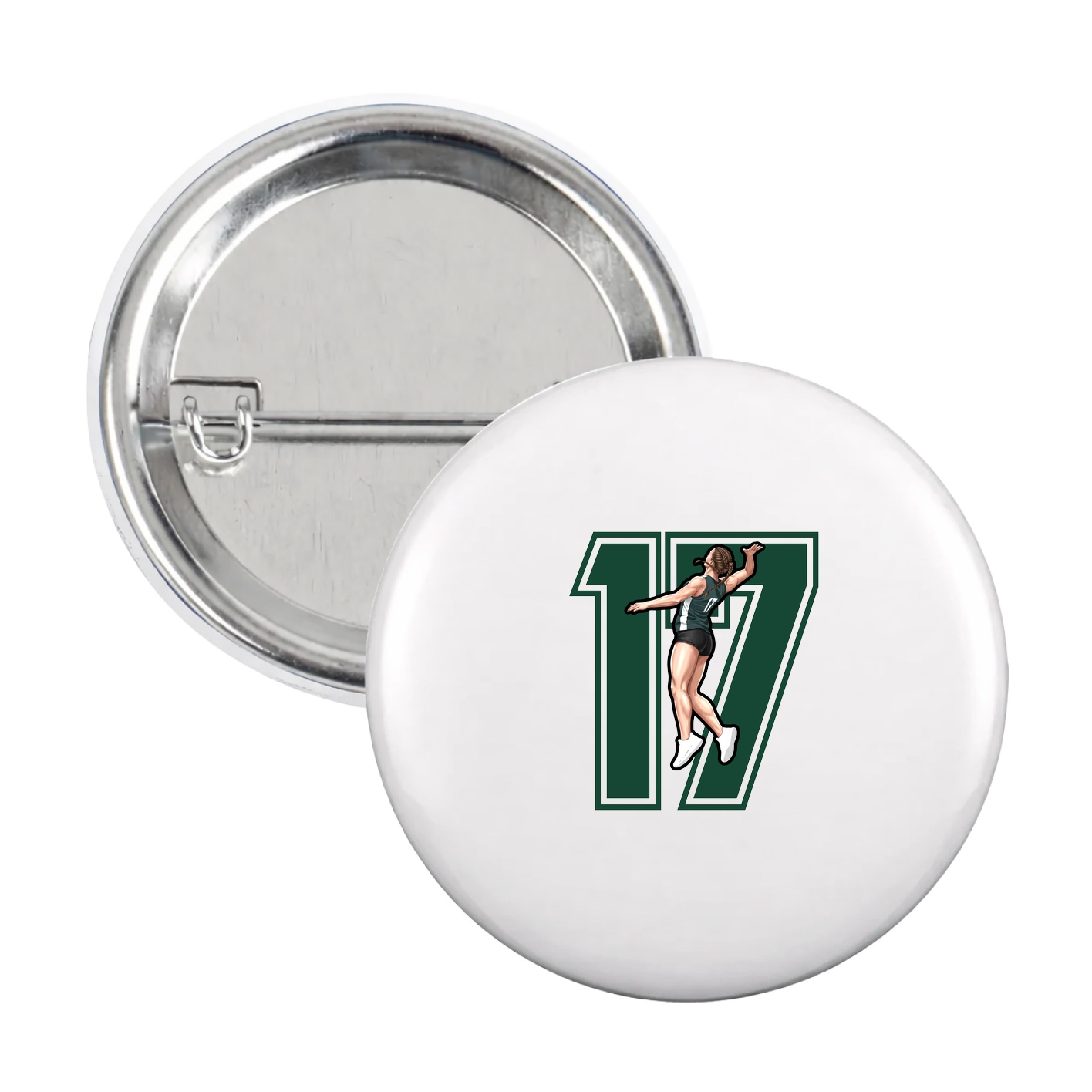 Game Day Button — Number in White