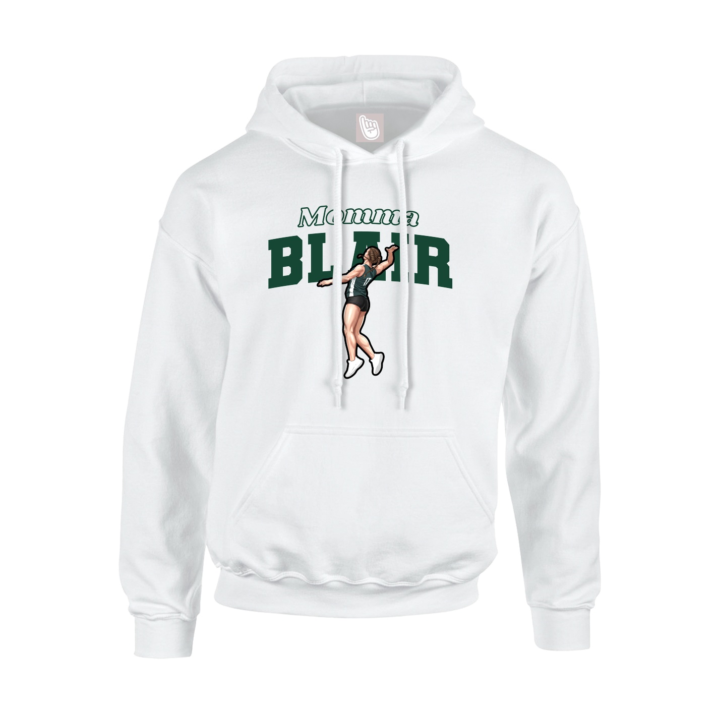 Youth Hoodie — Mothers Day Block in White