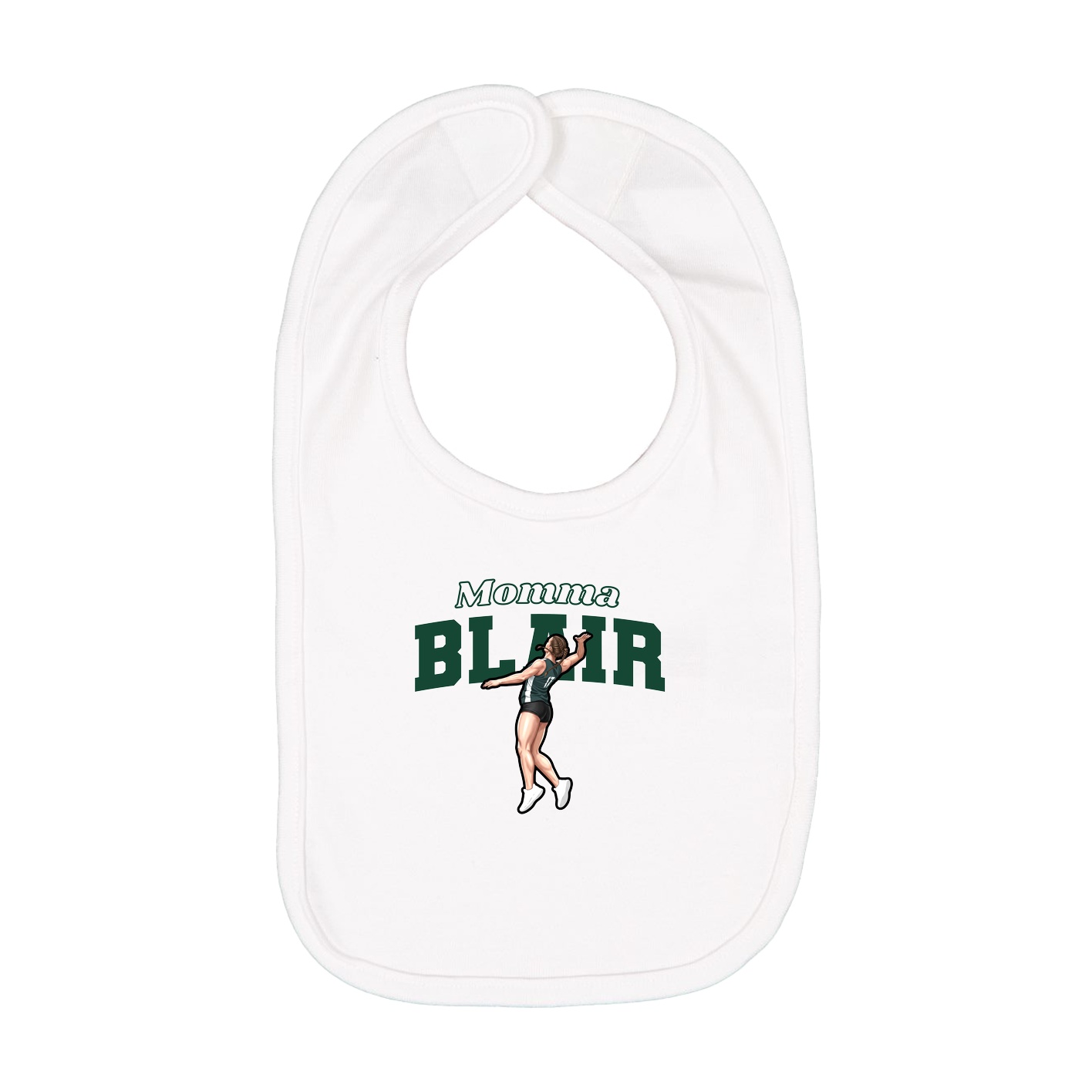 Infant Bib — Mothers Day Block in White