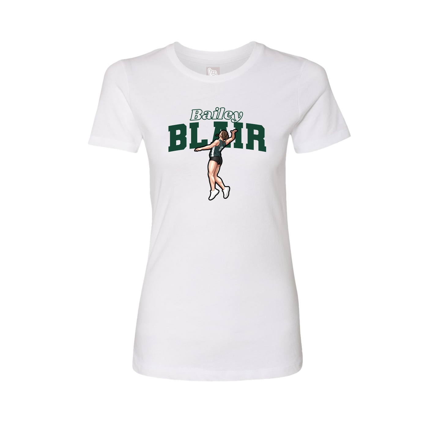 Womens Tee — Name Arch in White