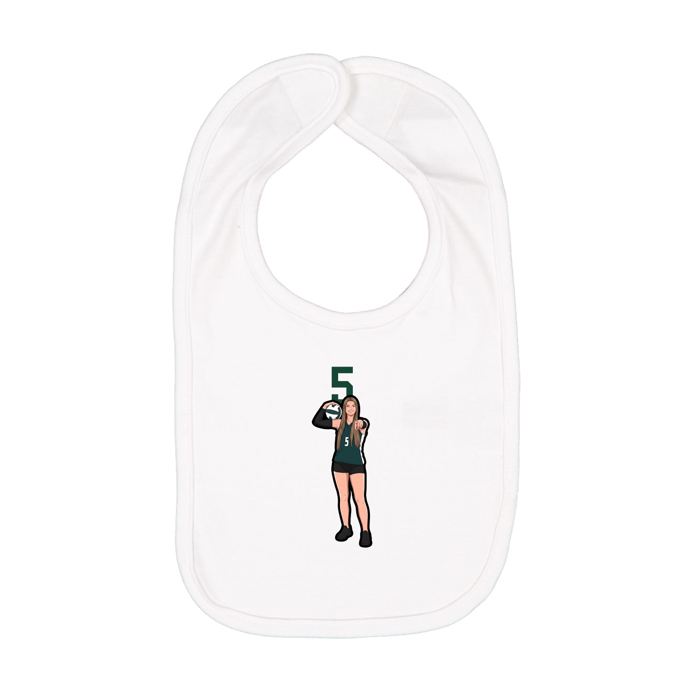 Infant Bib — Number Top in White