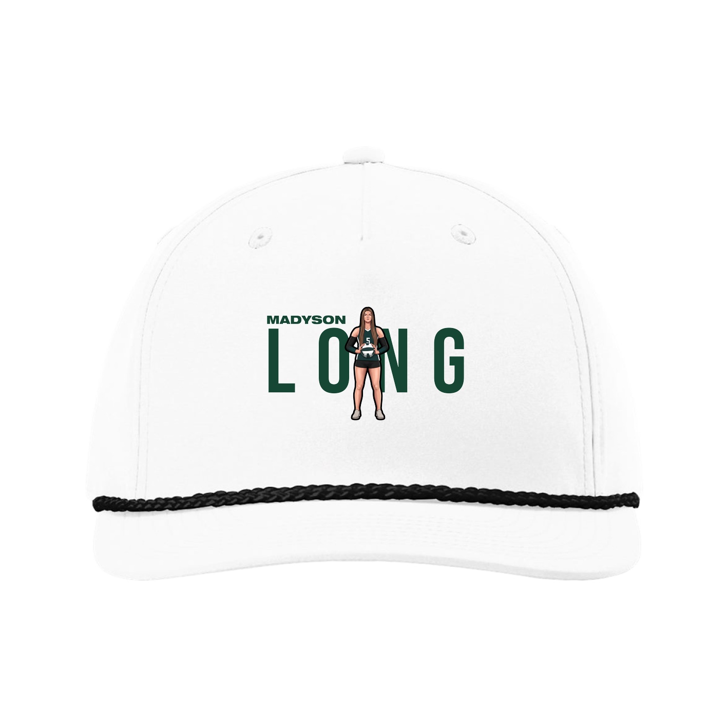 Five-Panel Classic Rope Cap — Player Name in White