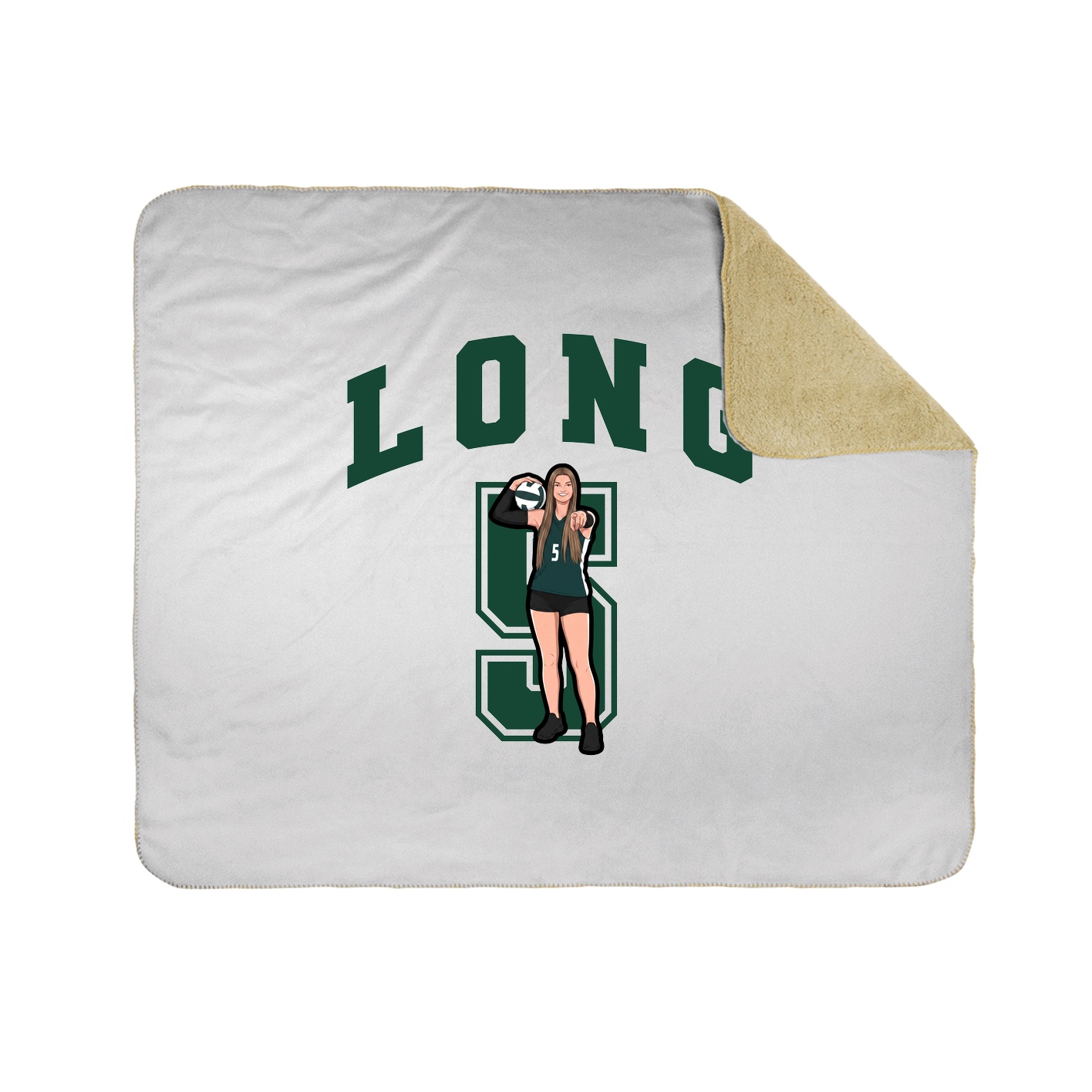 Throw Blanket — Number in White
