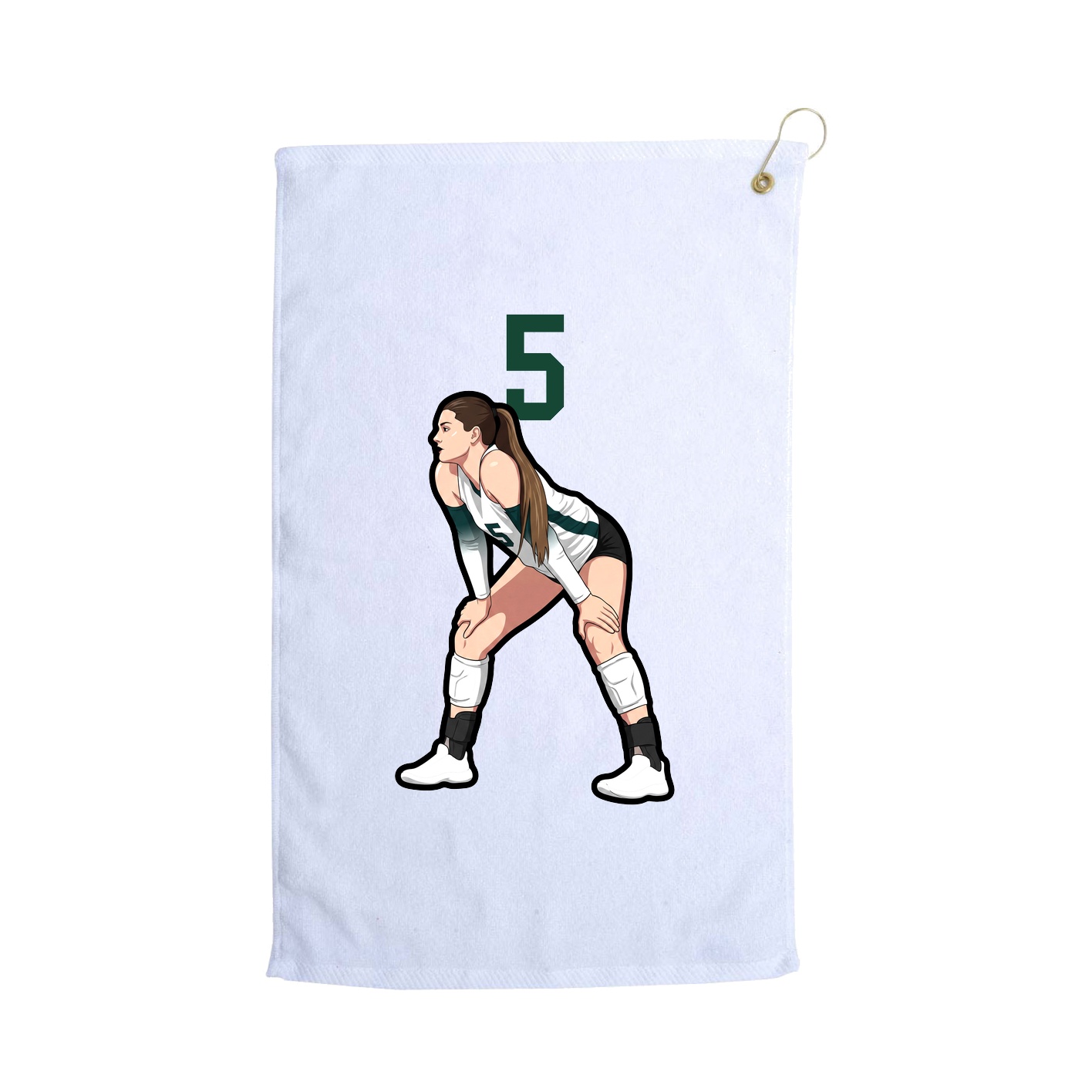 Golf Towel — Number Top in White