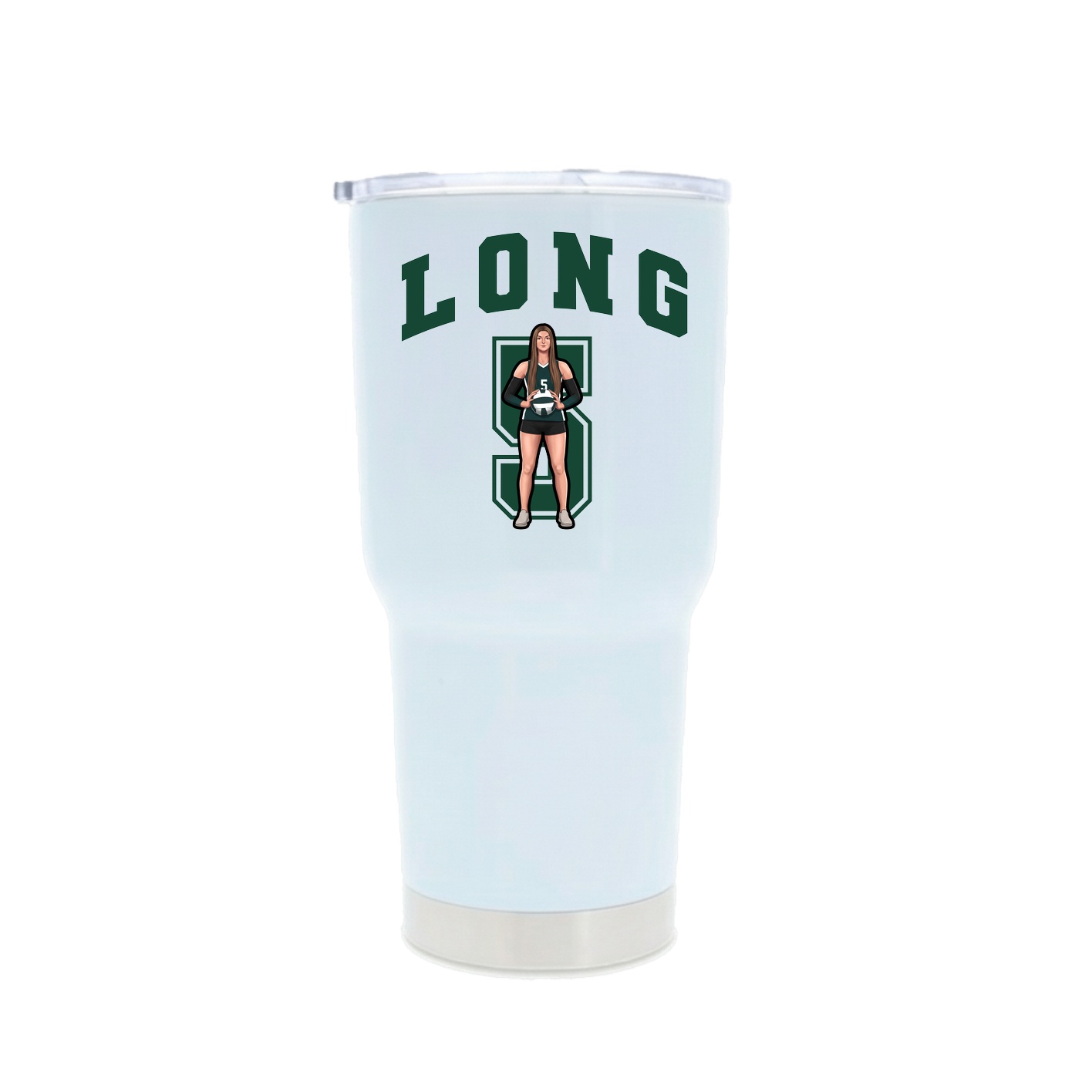 30oz Stainless Steel Tumbler — Number in White