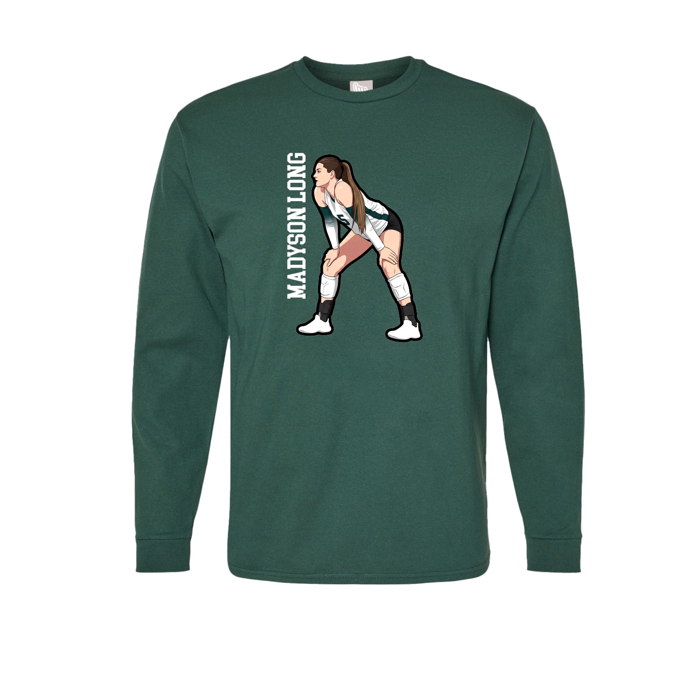 Long Sleeve Tee — Name Vertical in Green