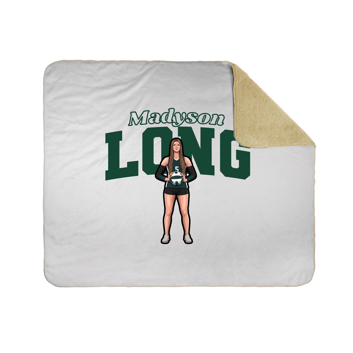 Throw Blanket — Name Arch in White