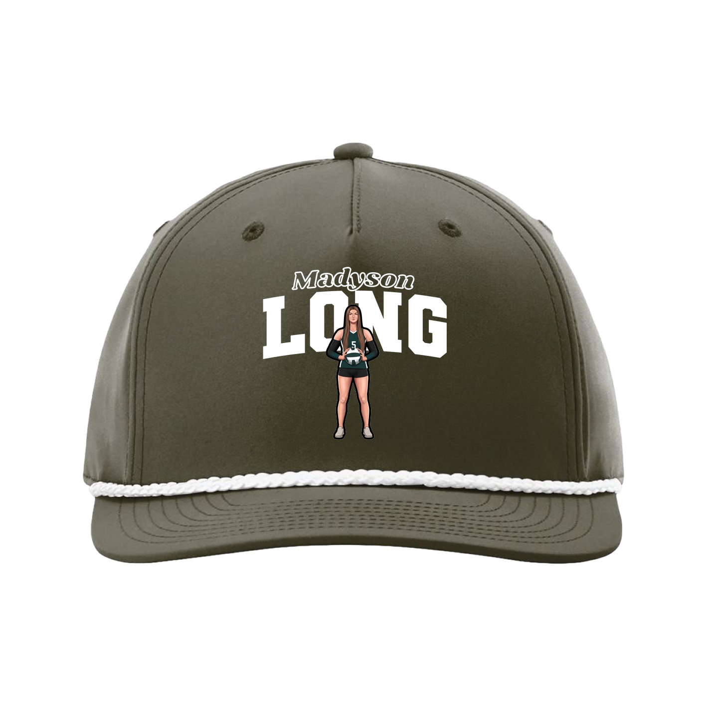 Five-Panel Classic Rope Cap — Name Arch in Green