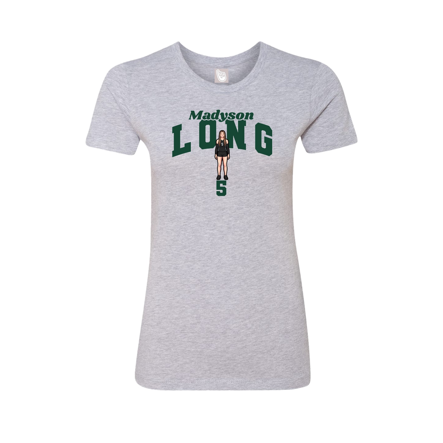 Fitted Women's Tee — Signature Arch in Grey