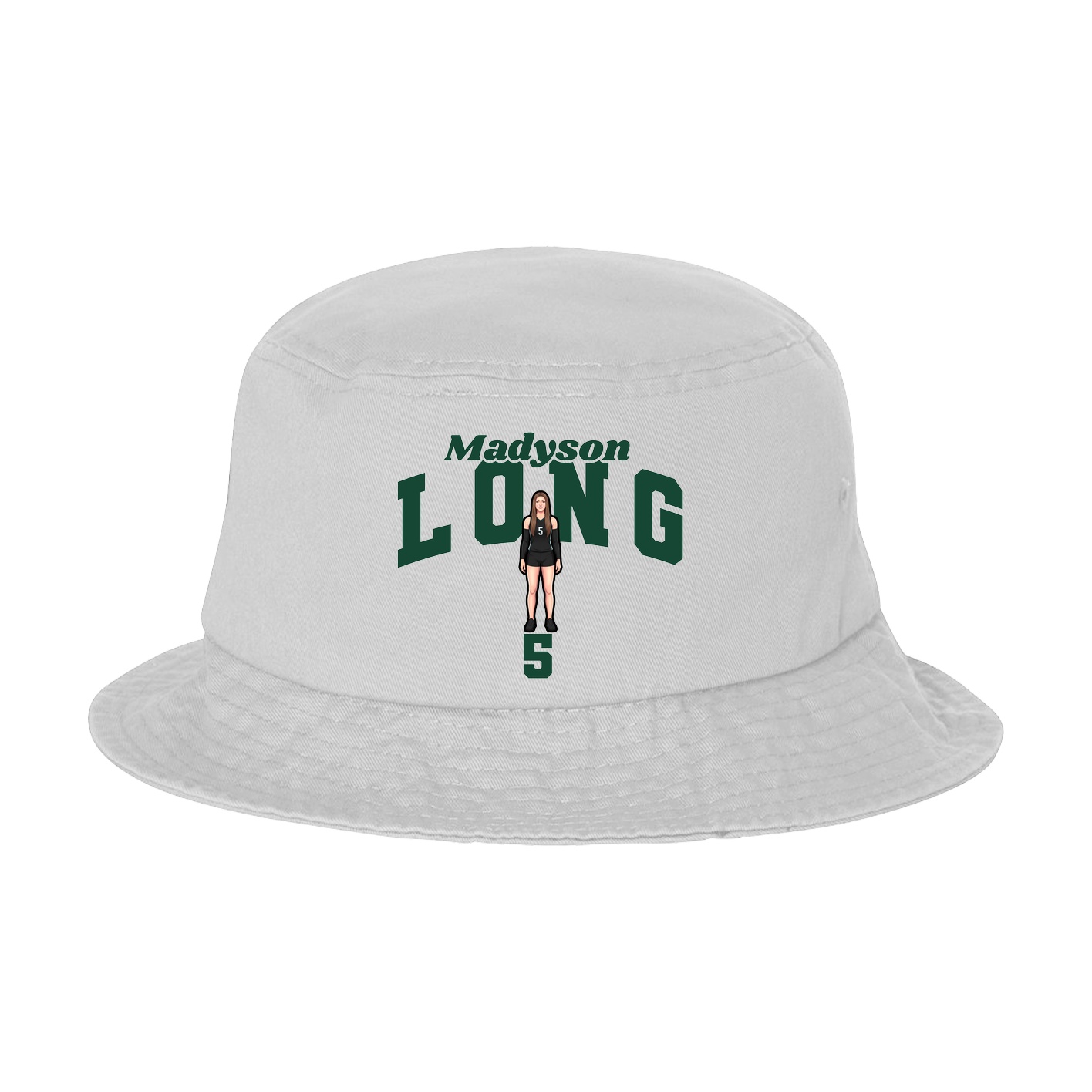 Bucket Cap — Signature Arch in White