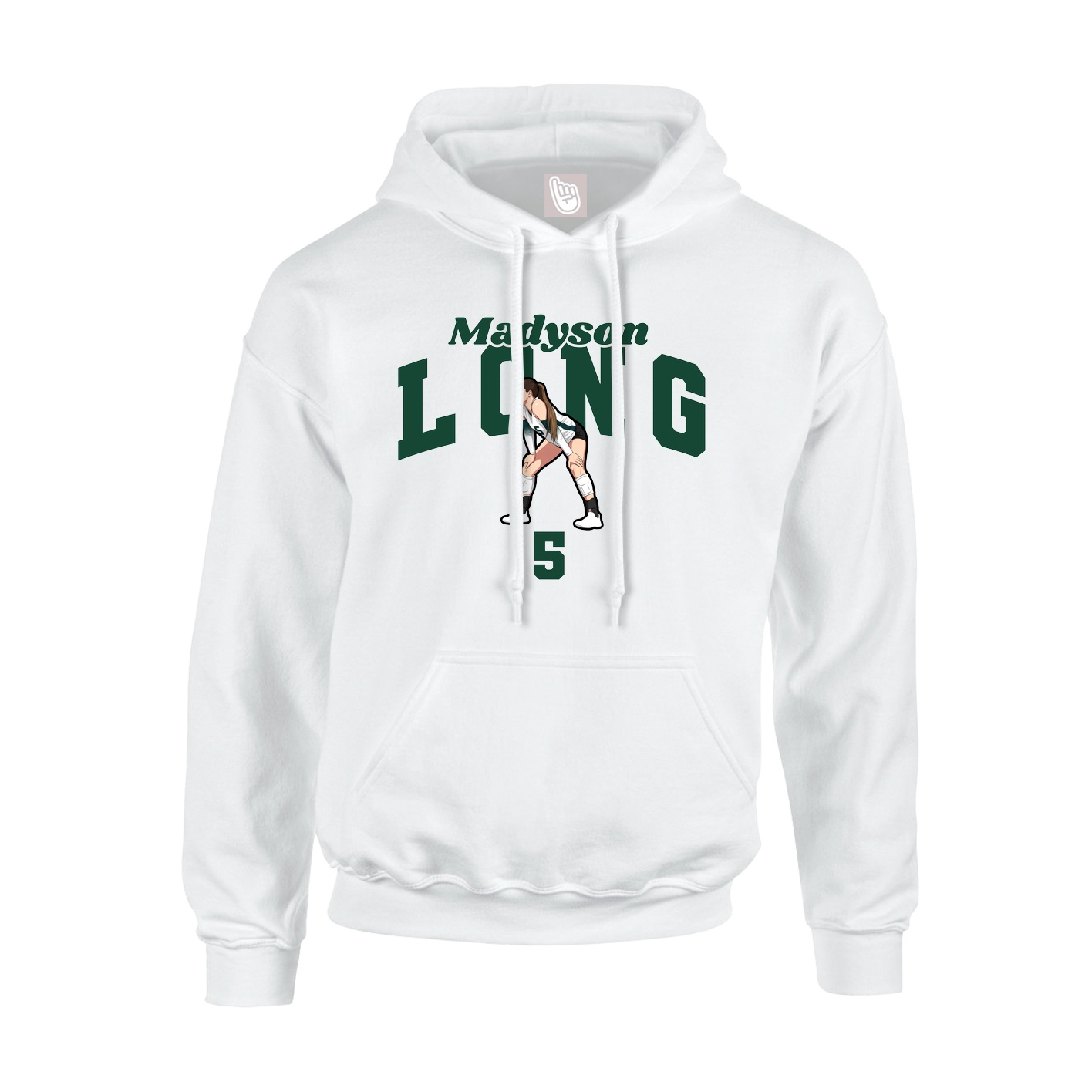 Youth Hoodie — Signature Arch in White