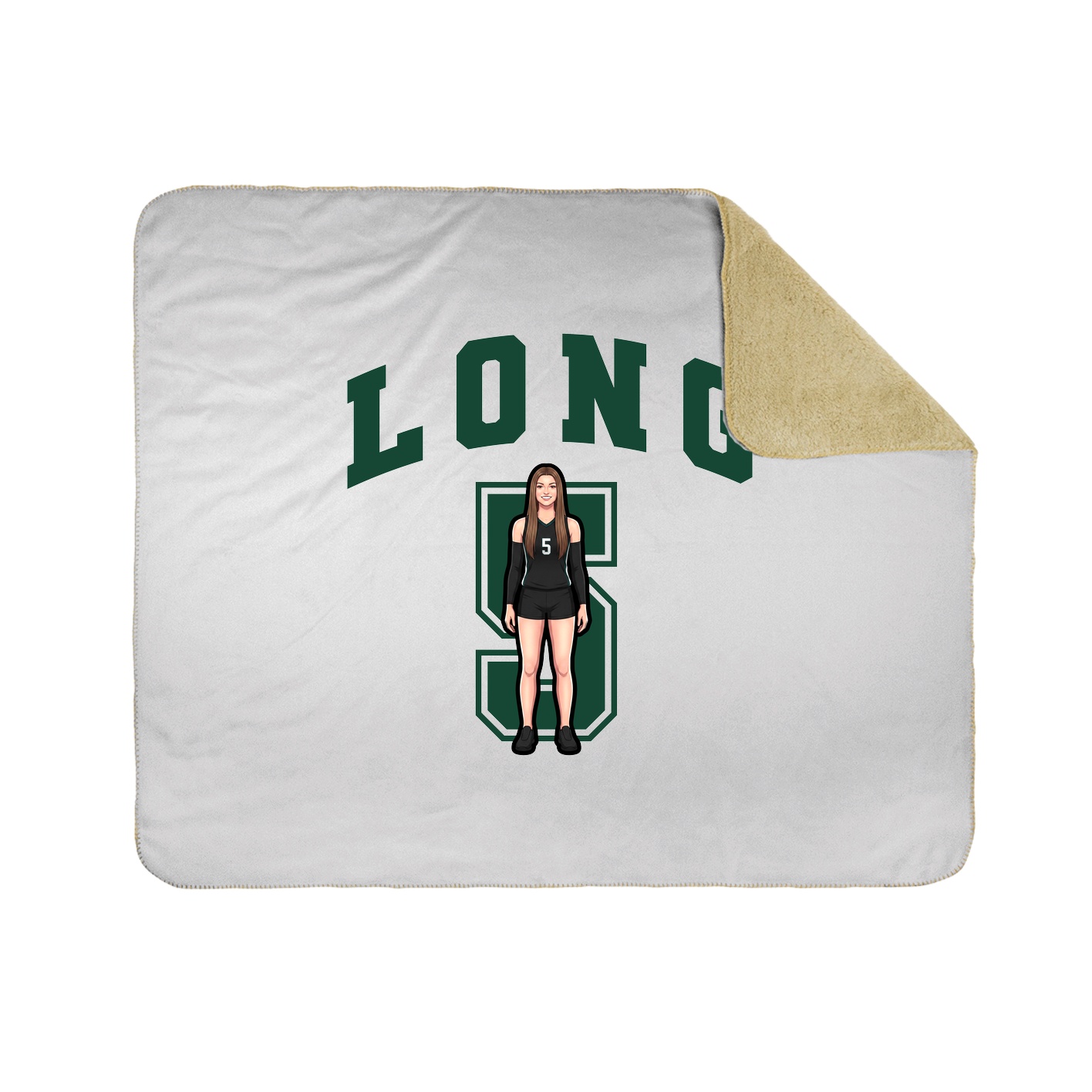 Throw Blanket — Number in White