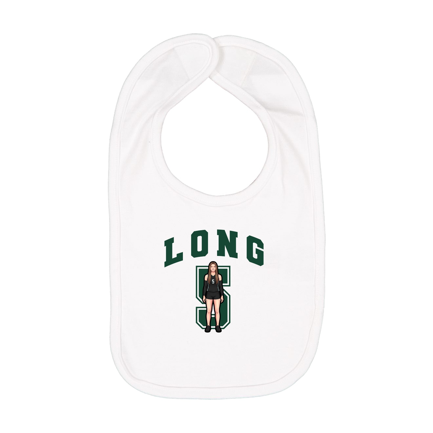 Infant Bib — Number in White