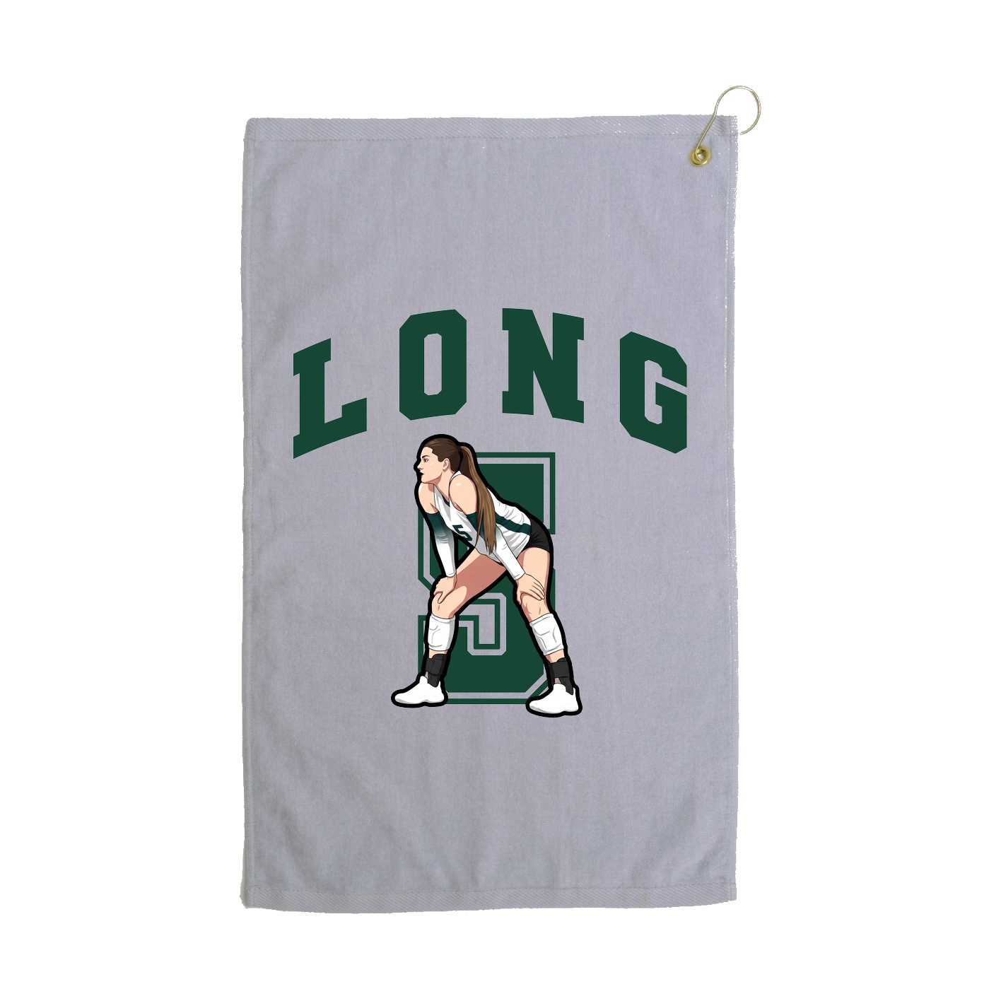 Golf Towel — Number in Grey