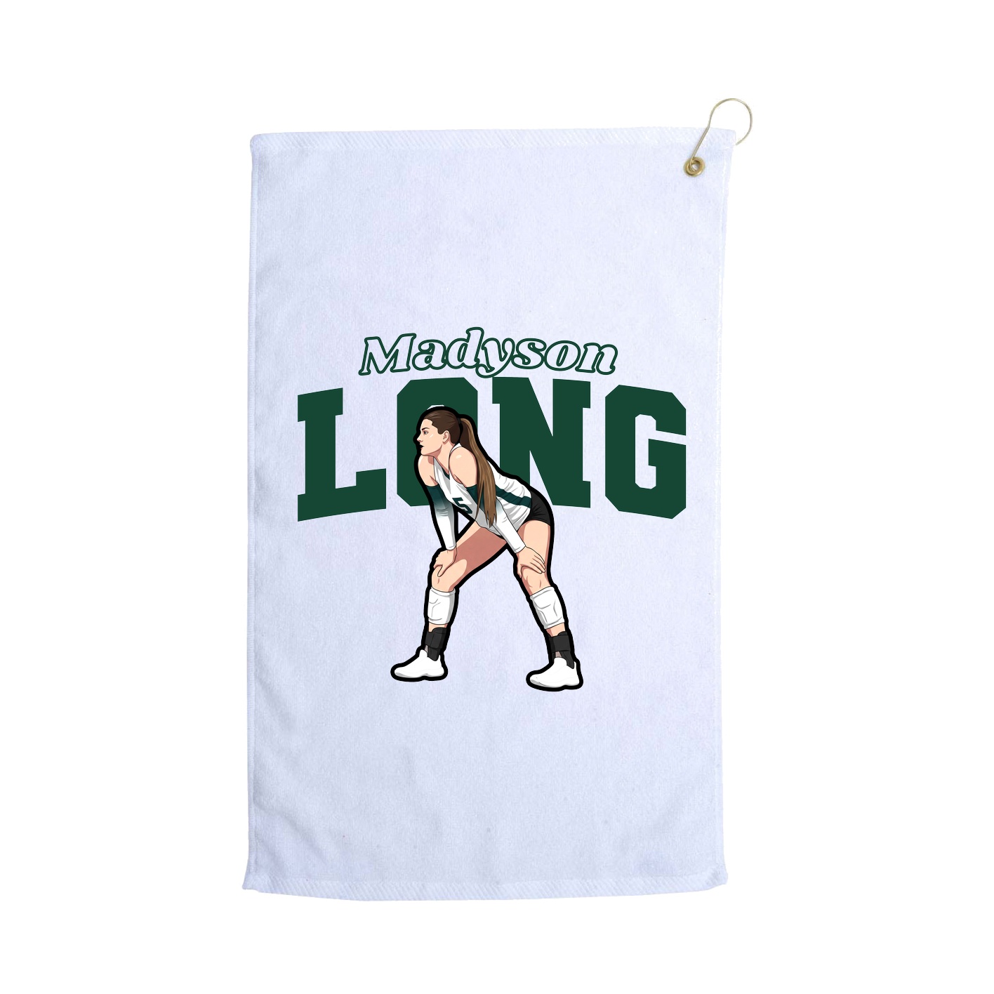 Golf Towel — Name Arch in White