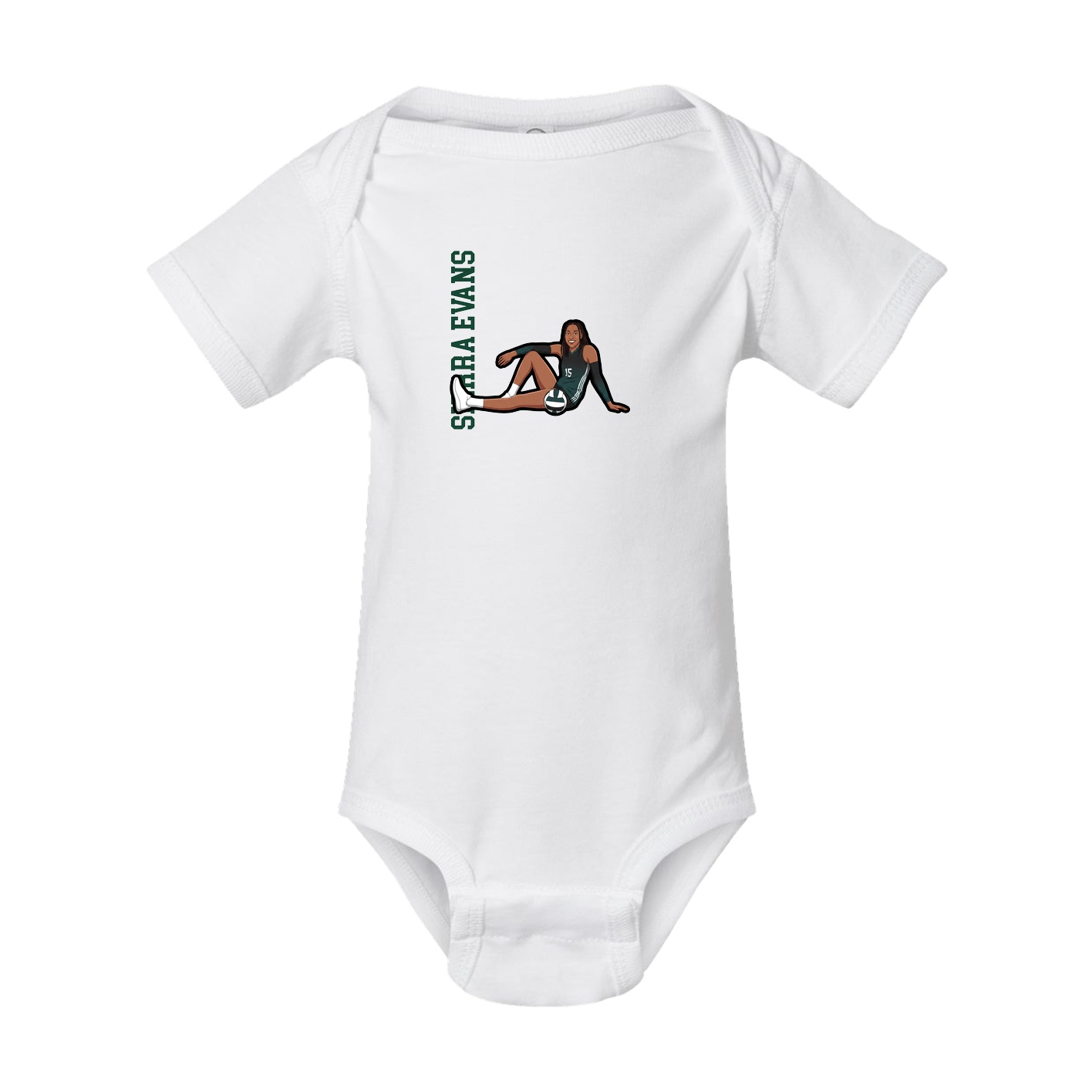 Baby Onesie — Name Vertical in White