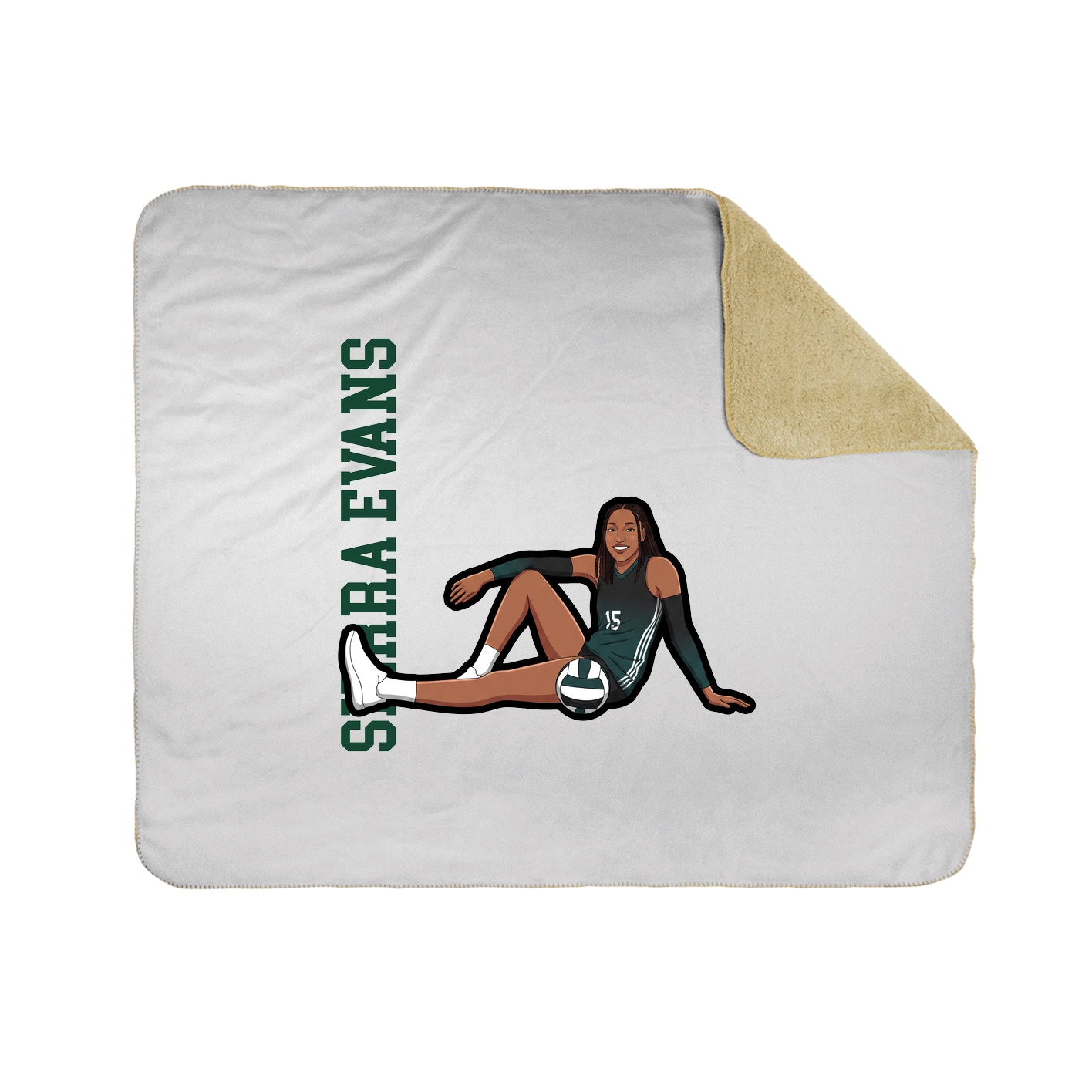 Throw Blanket — Name Vertical in White