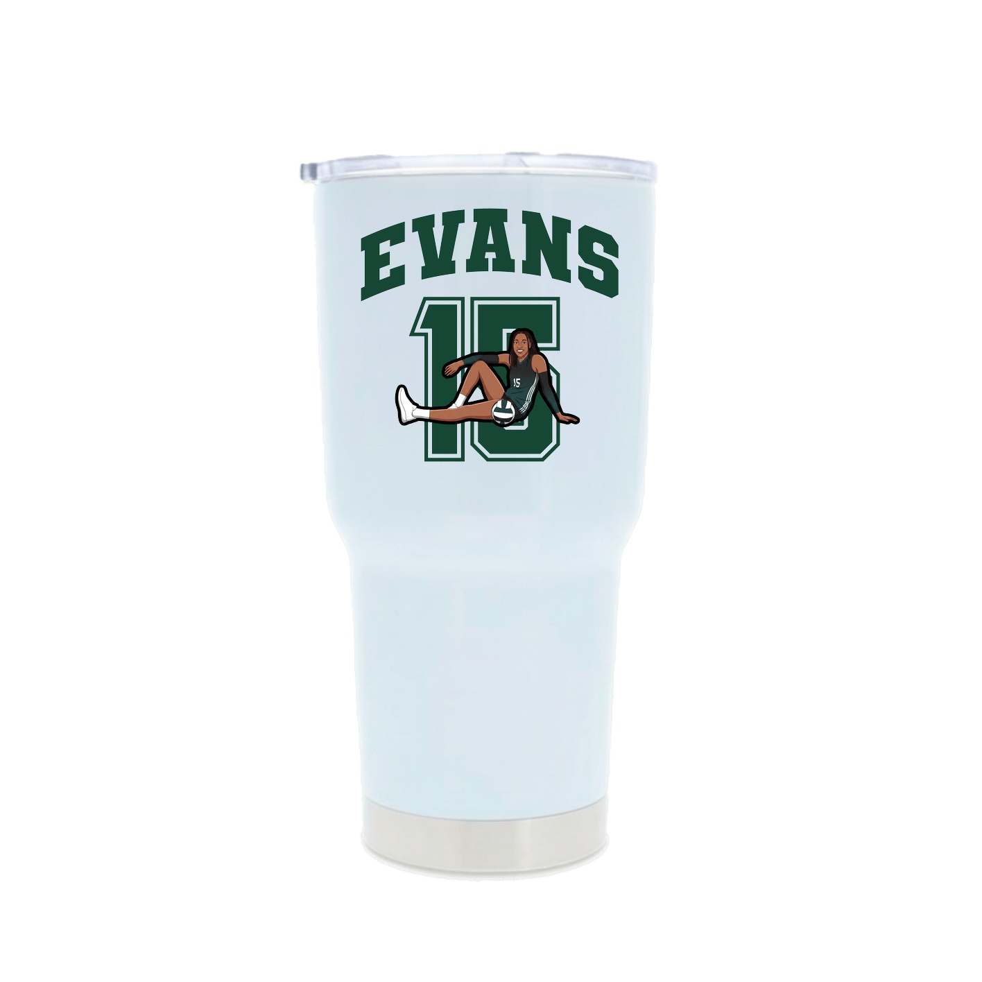 30oz Stainless Steel Tumbler — Number in White