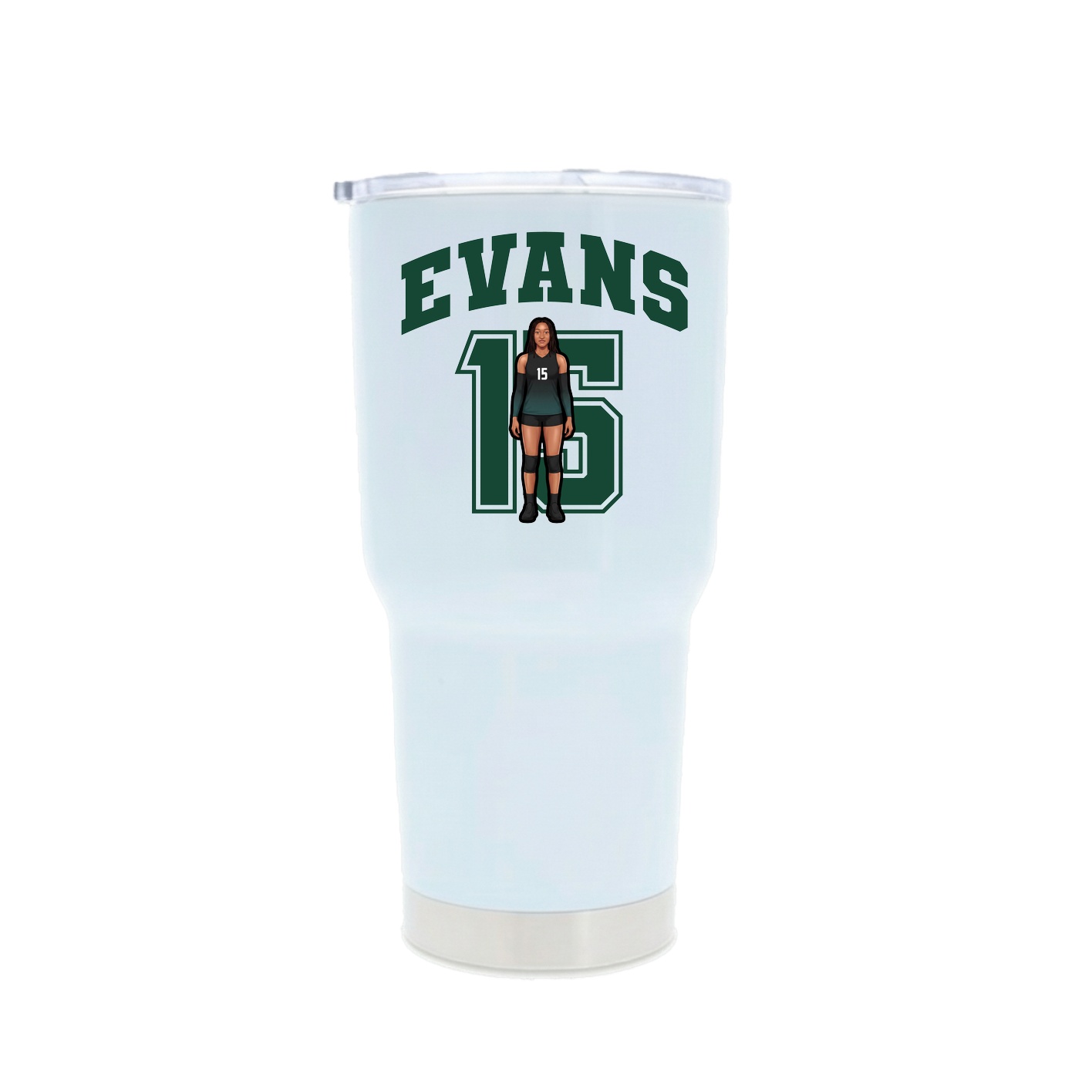 30oz Stainless Steel Tumbler — Number in White