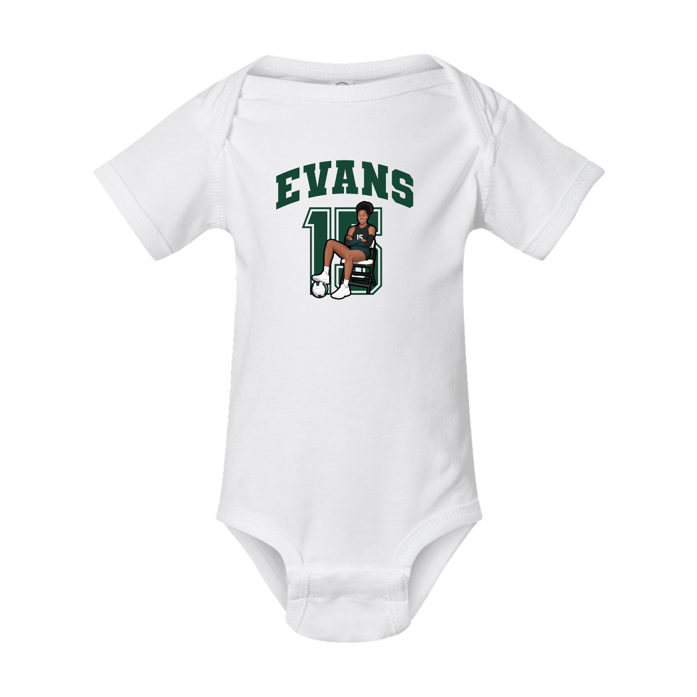 Baby Onesie — Number in White