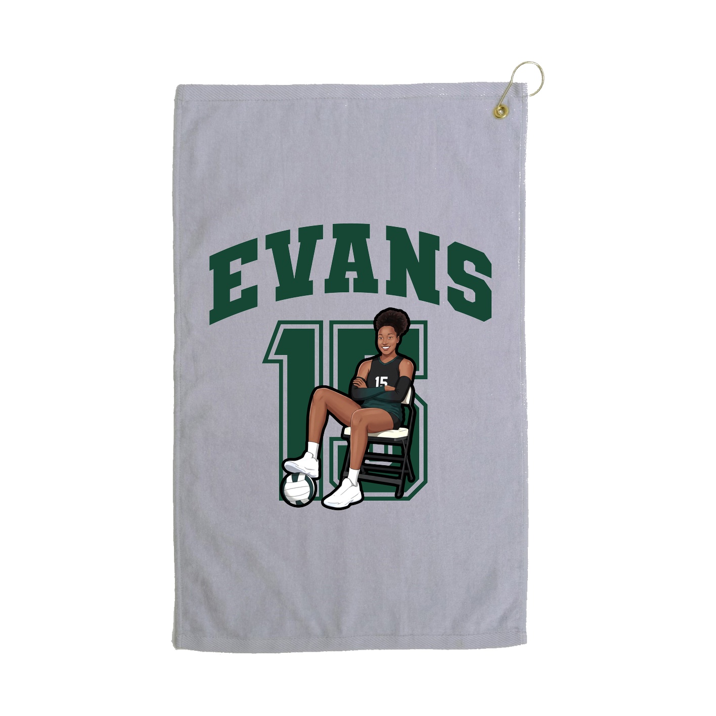 Golf Towel — Number in Grey