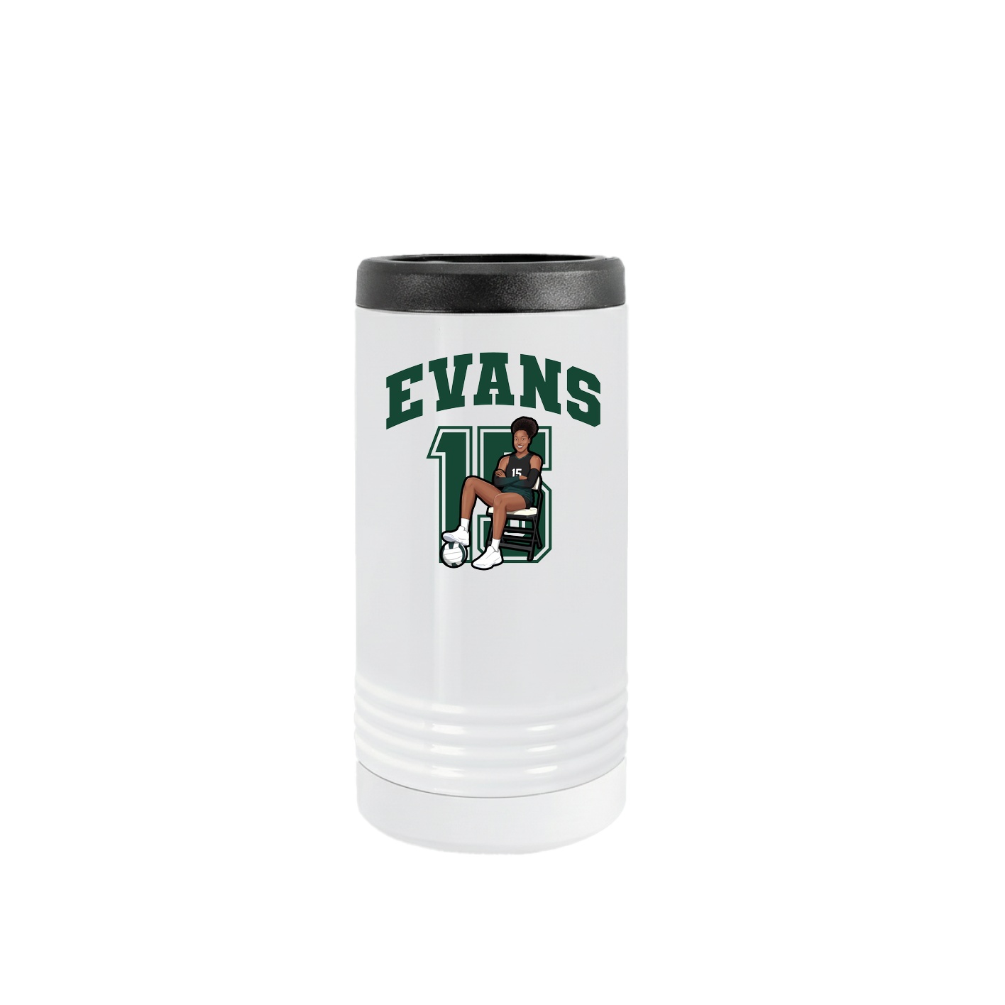 Slim Beverage Holder — Number in White