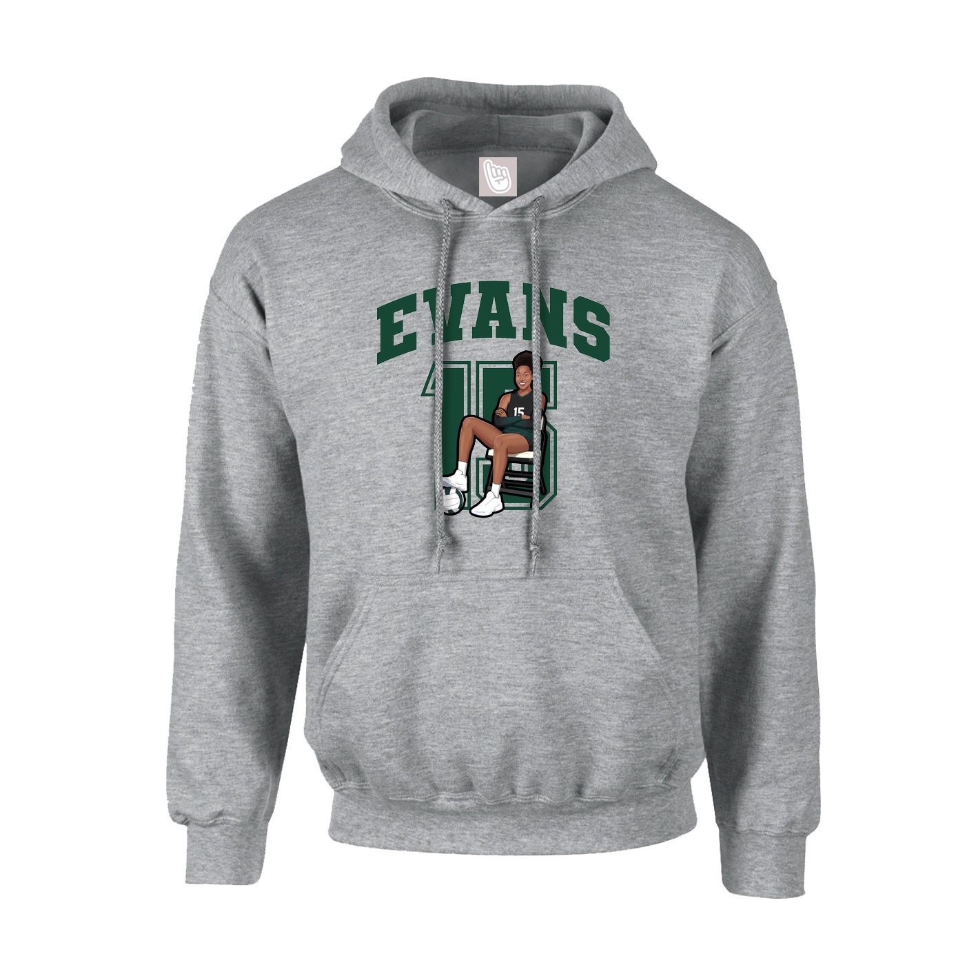Hoodie — Number in Grey