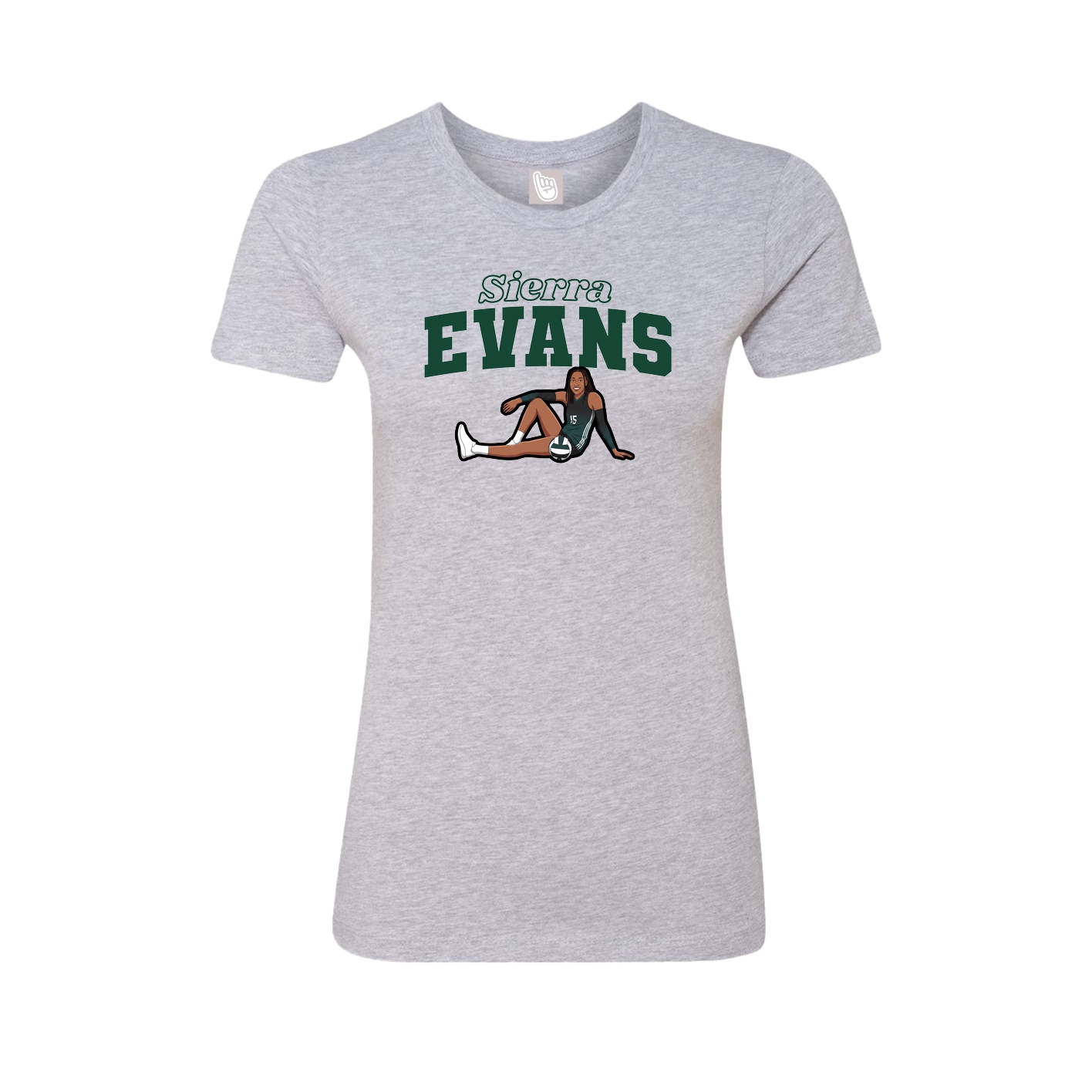 Fitted Women's Tee — Name Arch in Grey