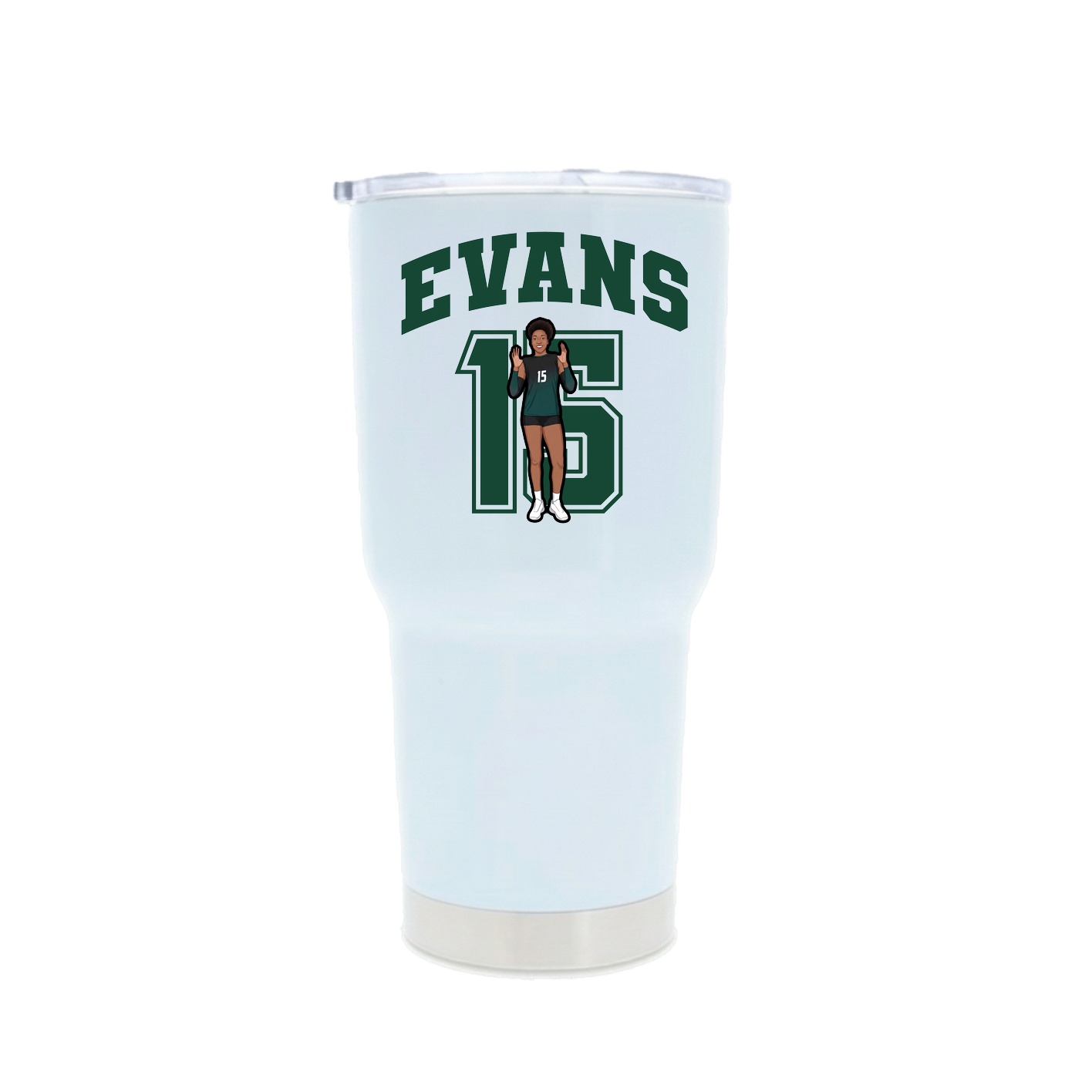 30oz Stainless Steel Tumbler — Number in White