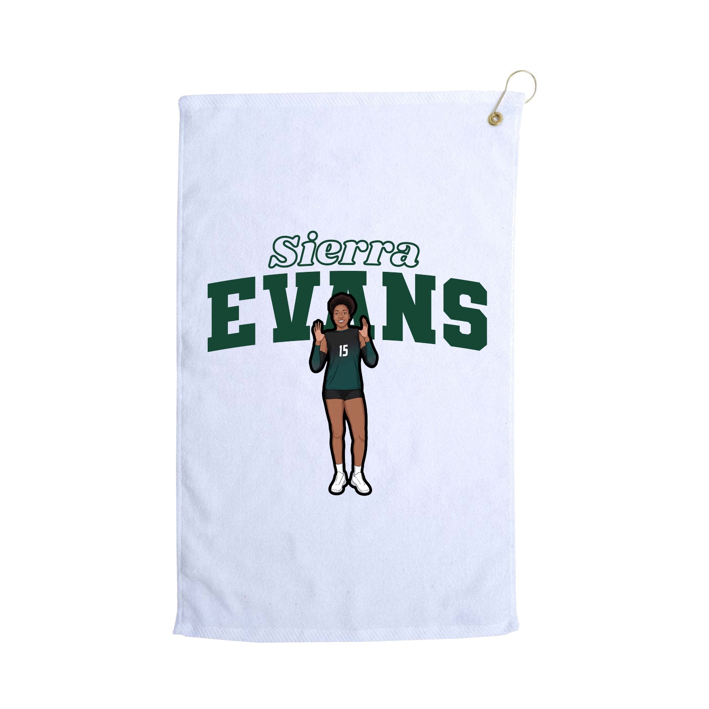 Golf Towel — Name Arch in White