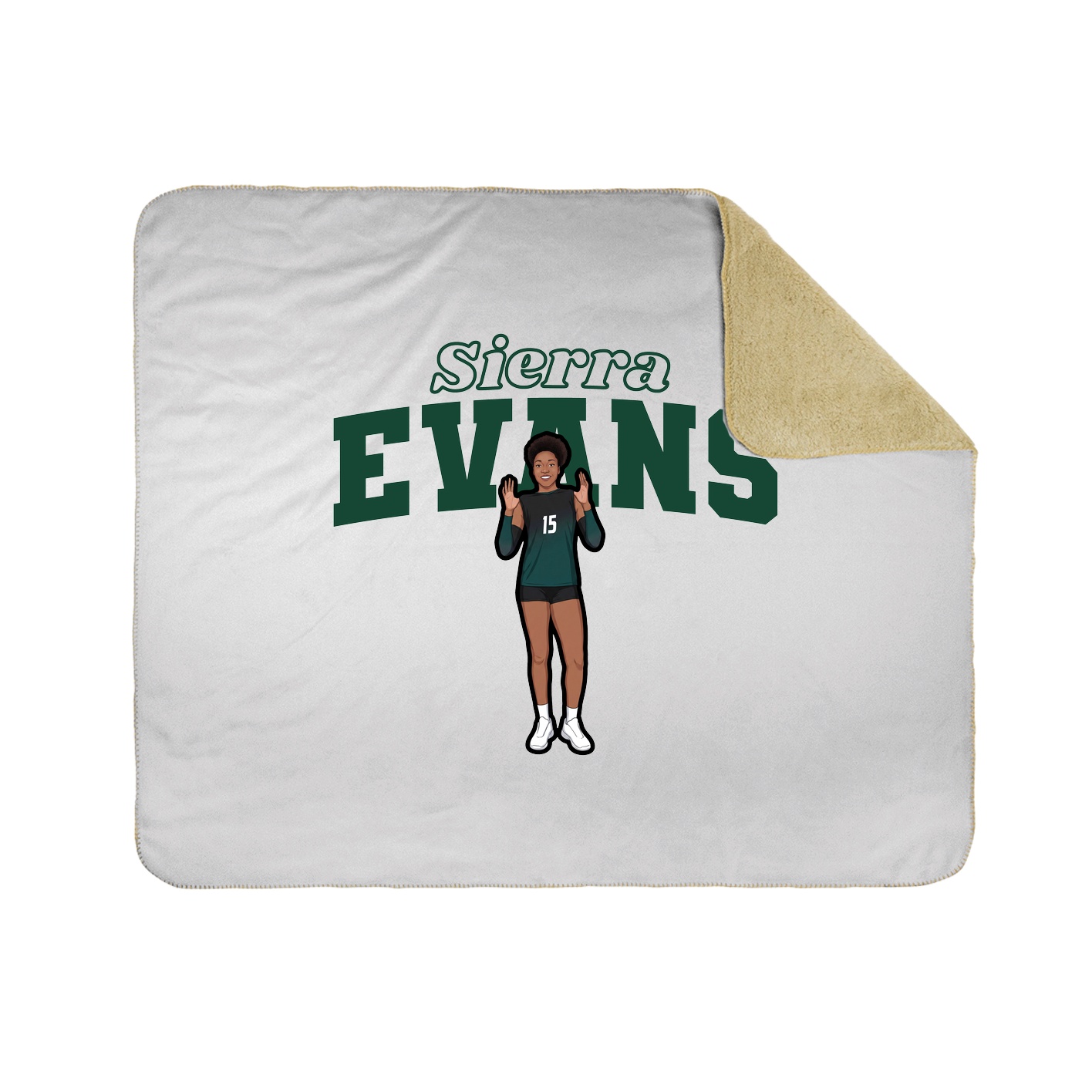 Throw Blanket — Name Arch in White