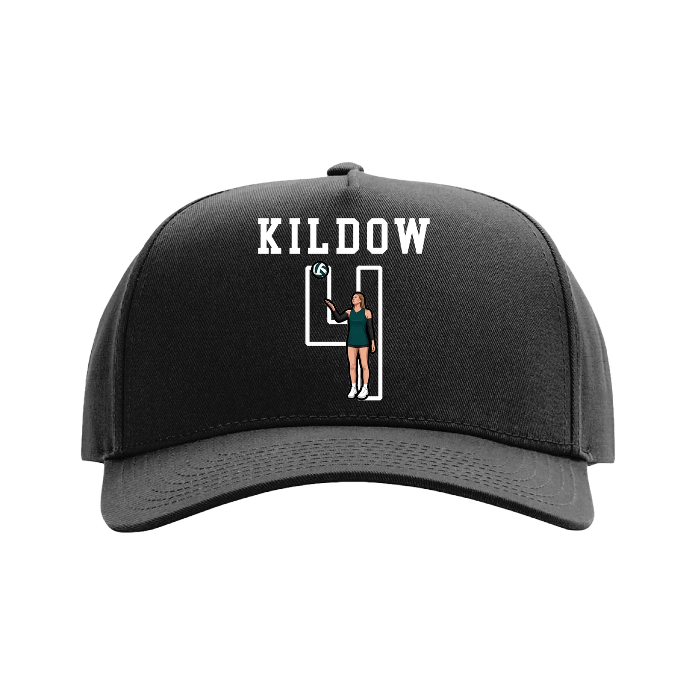 Full Fabric Five-Panel Champ Cap — Shirsey in Black
