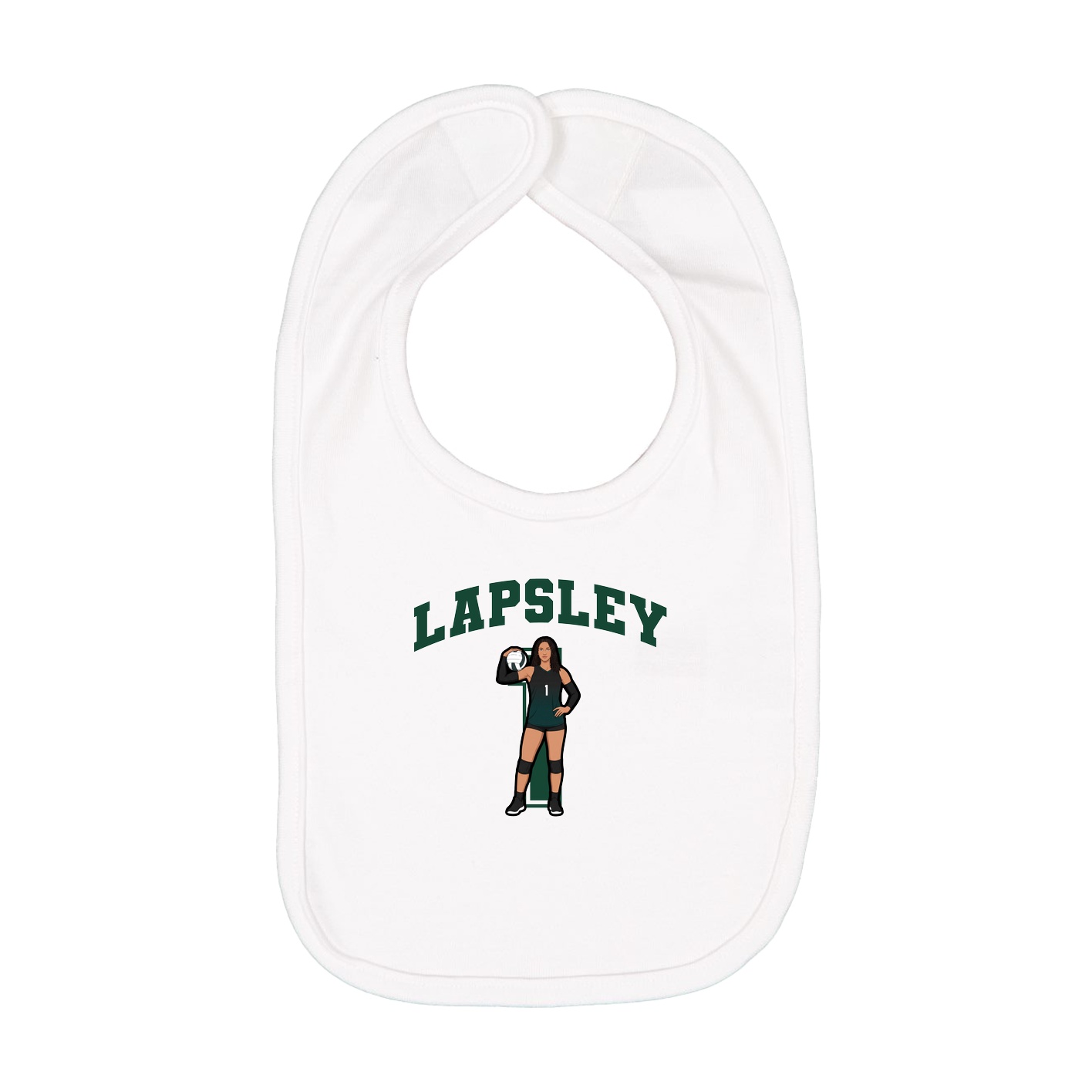 Infant Bib — Number in White
