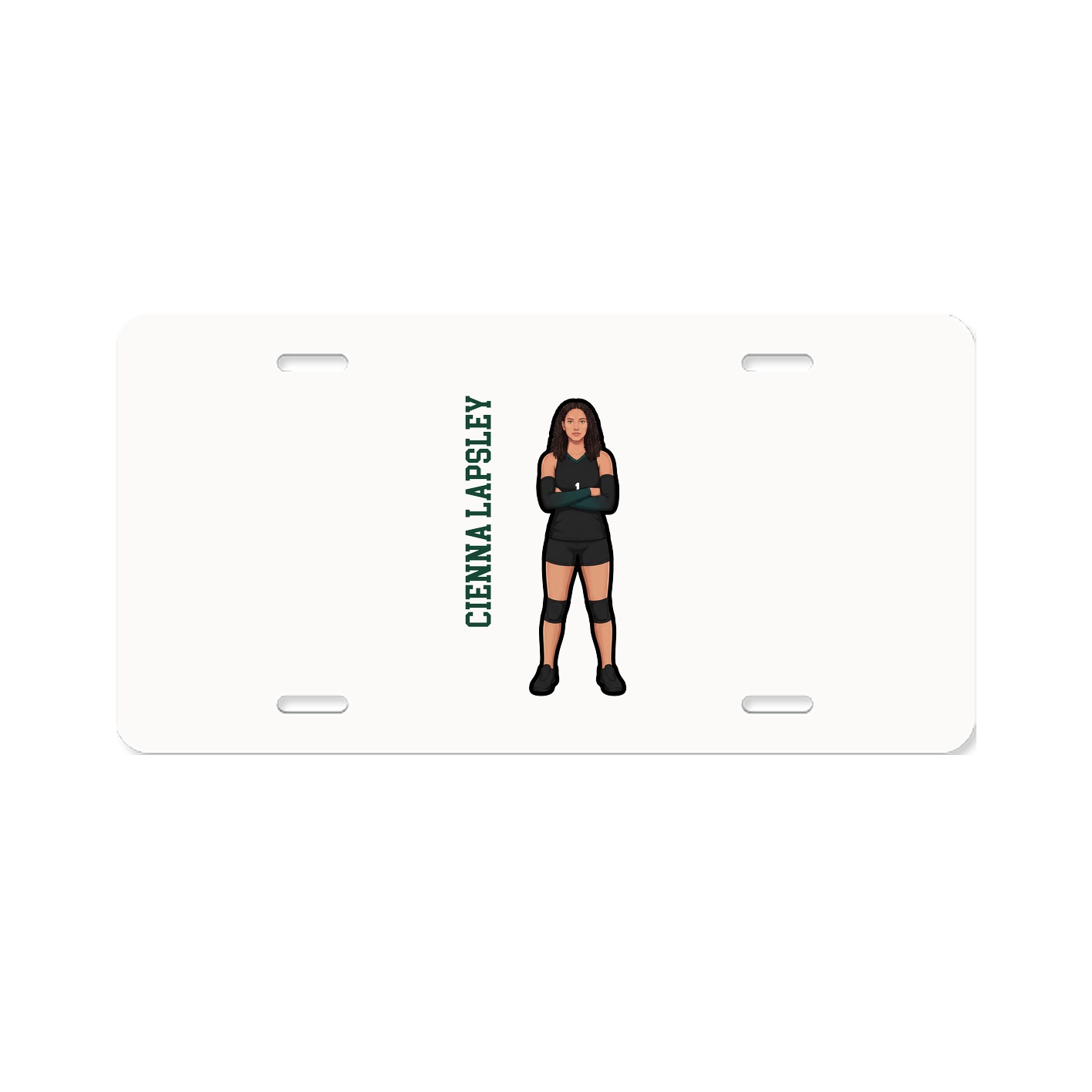 License Plate — Name Vertical in Classic