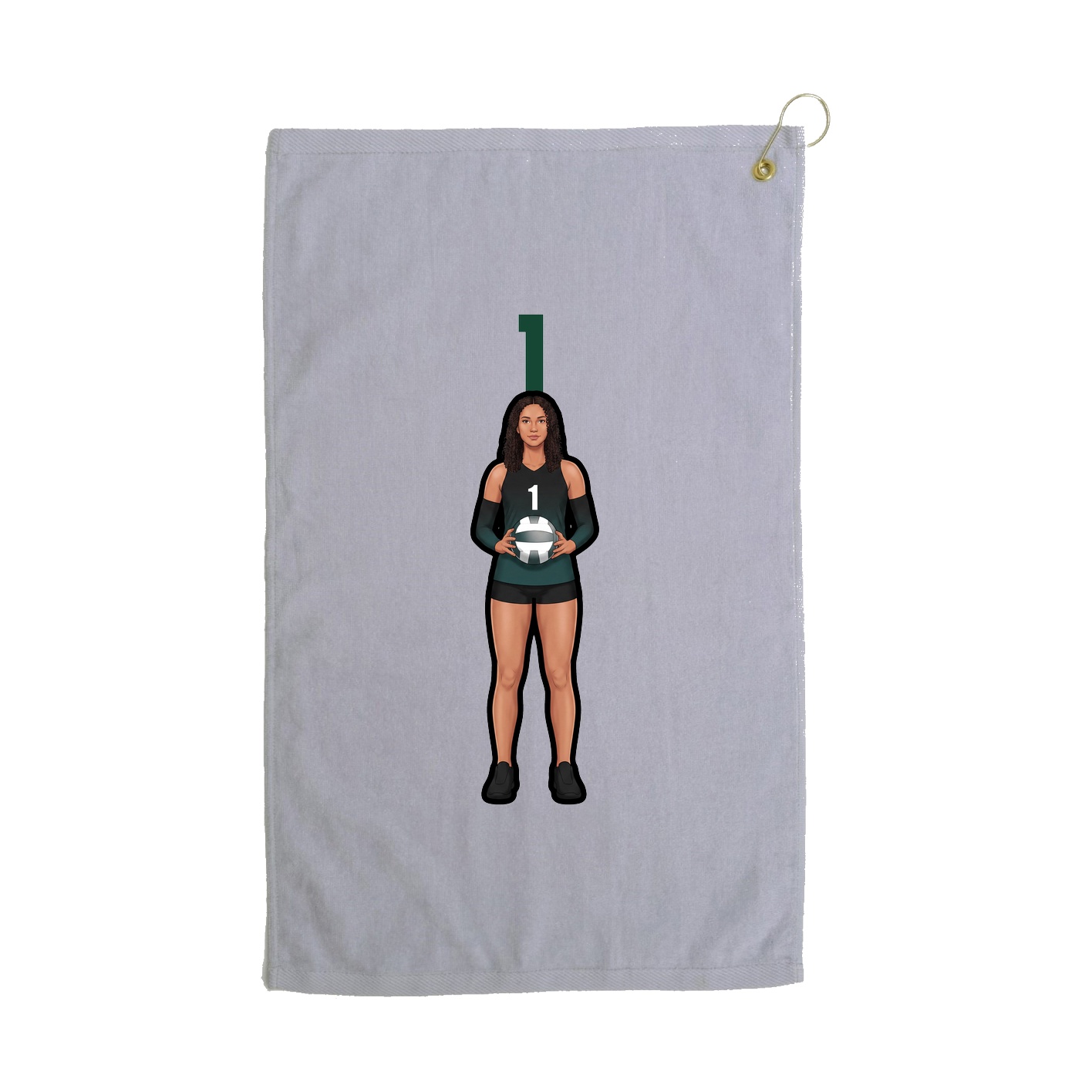 Golf Towel — Number Top in Grey