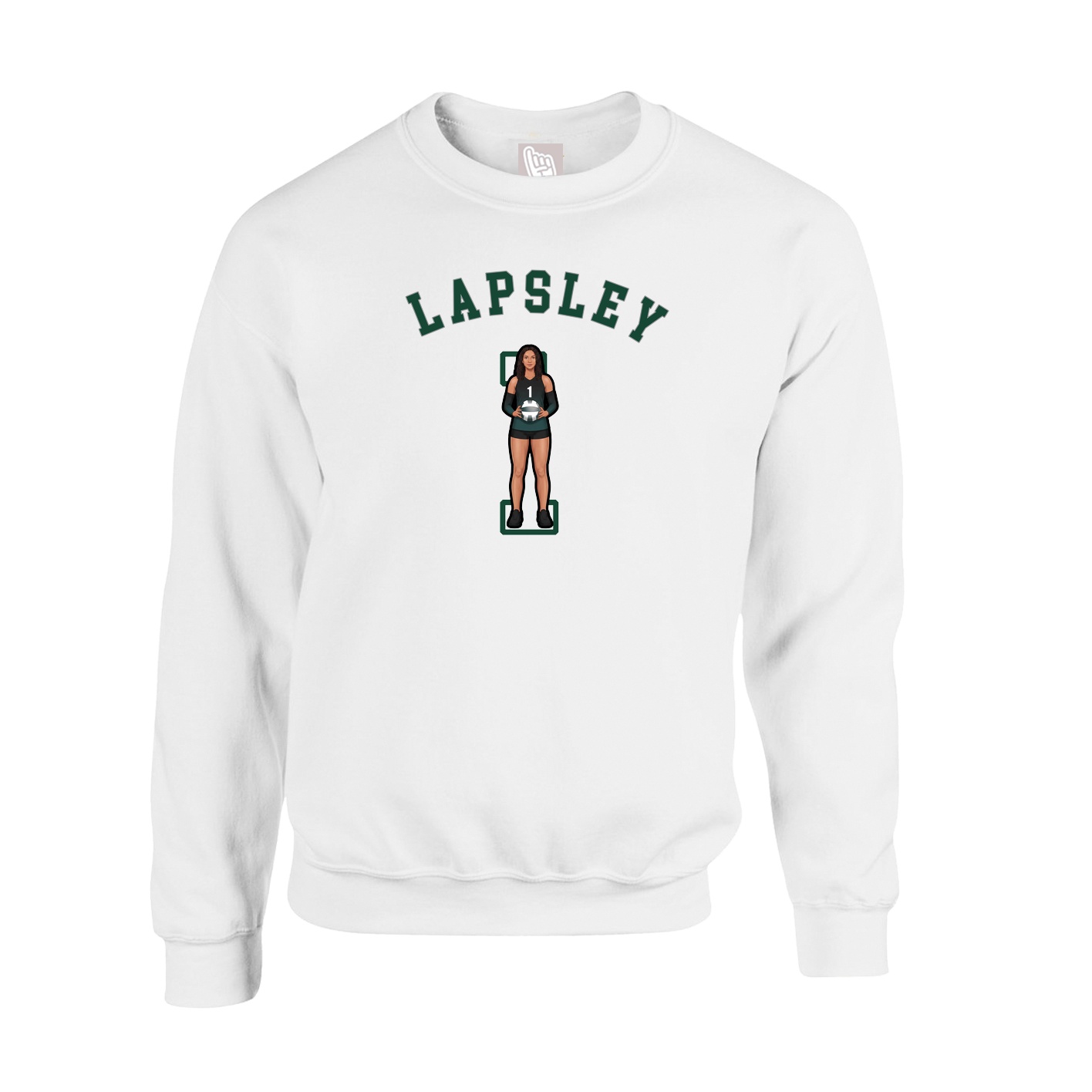 Fleece Crew — Shirsey Arch in White