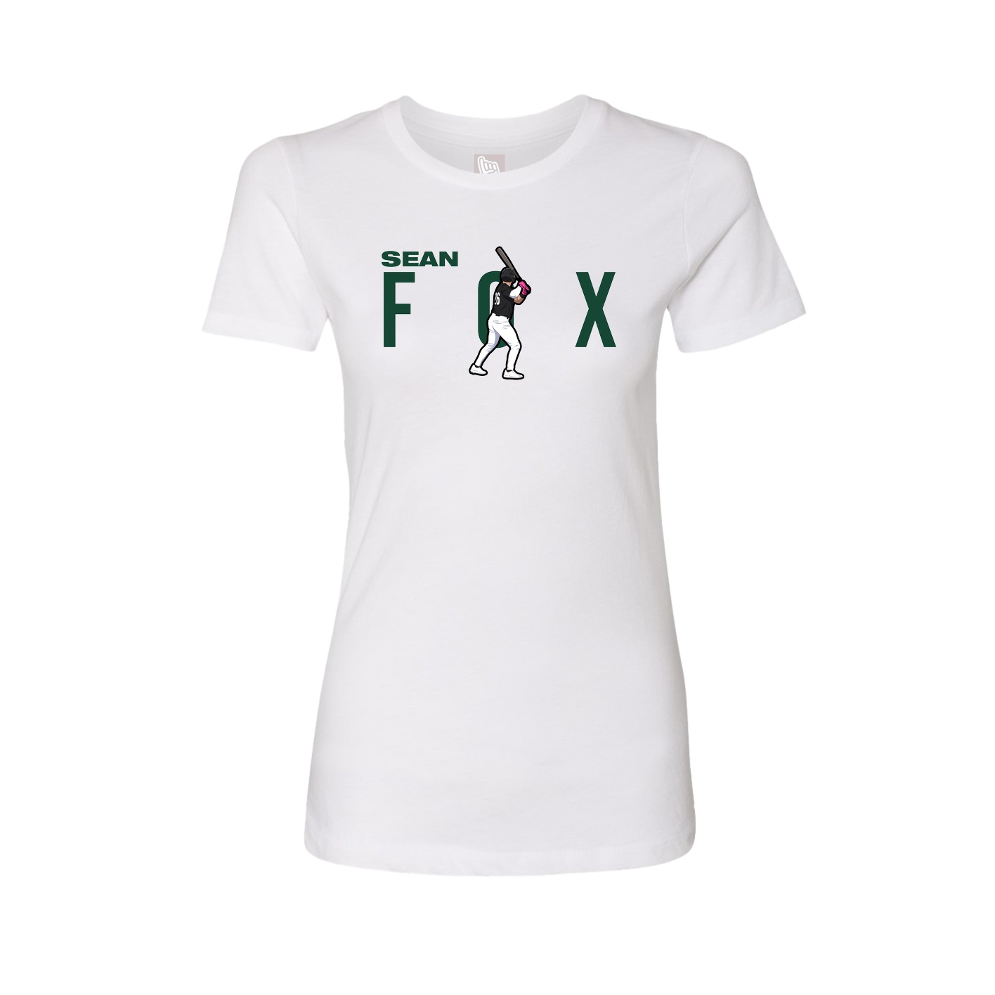 Fitted Women's Tee — Player Name in White