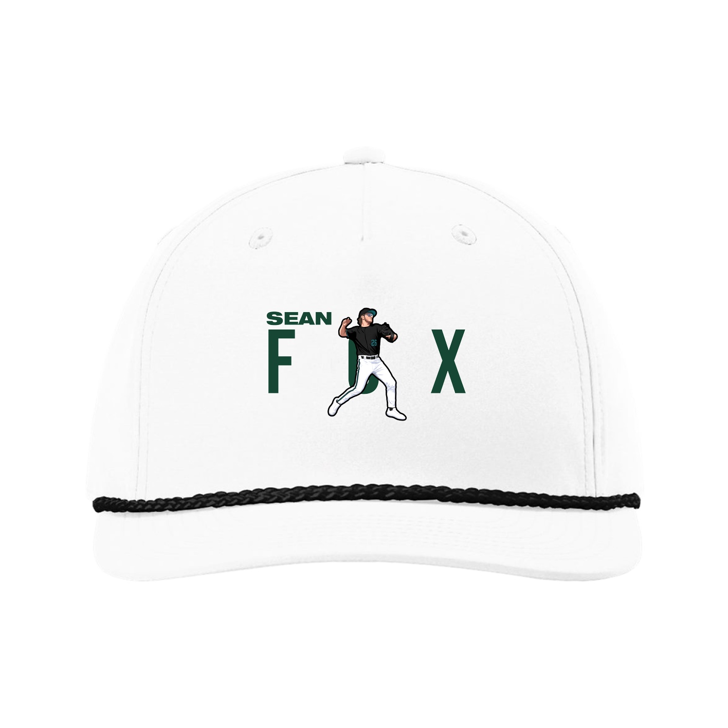 Five-Panel Classic Rope Cap — Player Name in White
