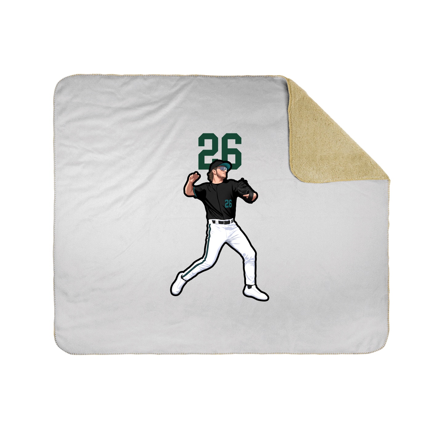 Throw Blanket — Number Top in White