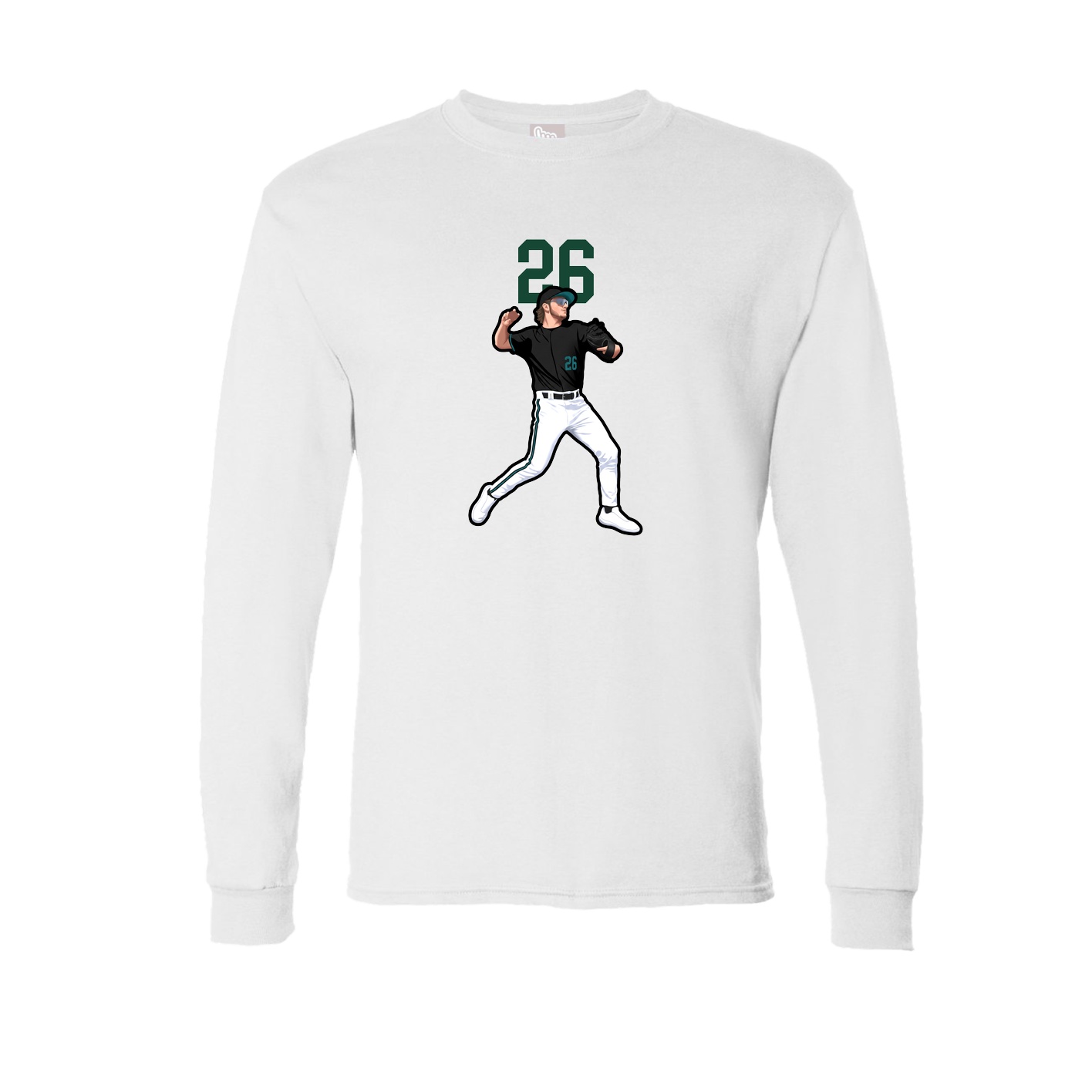Long Sleeve Tee — Number Top in White