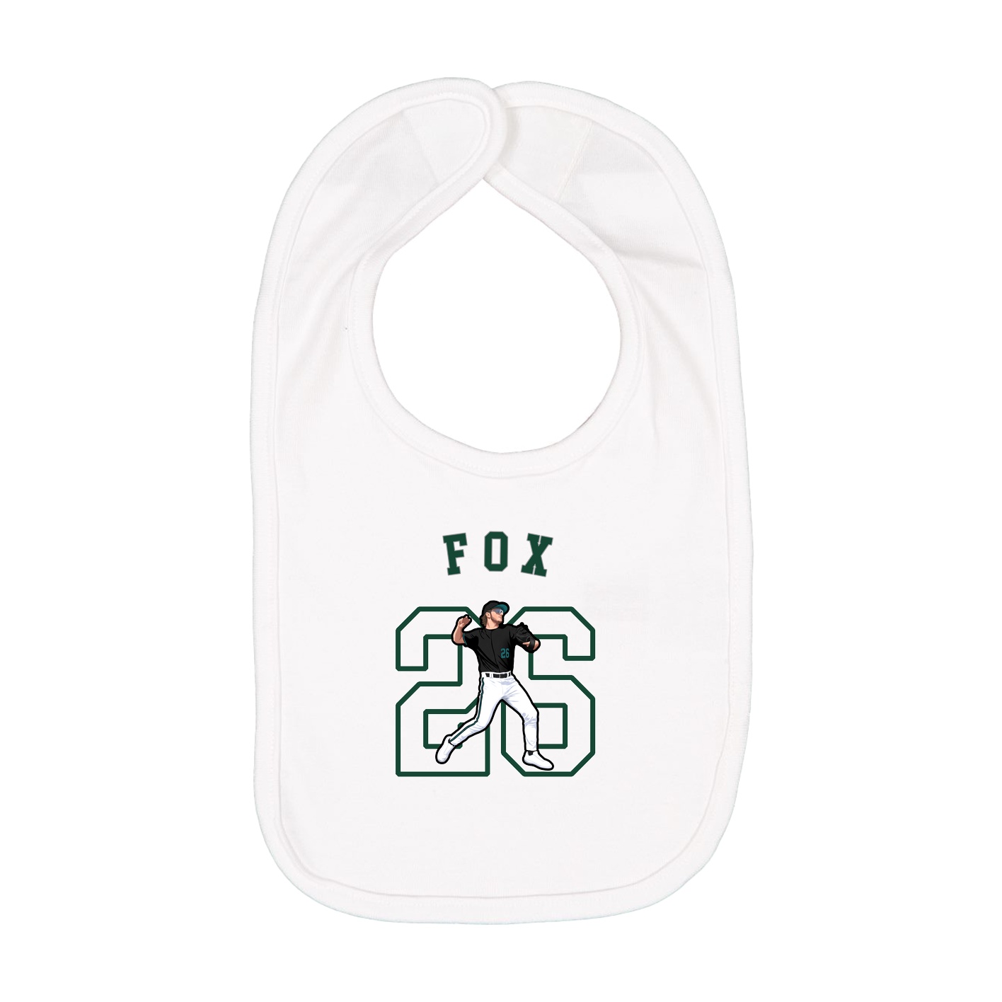 Infant Bib — Shirsey Arch in White