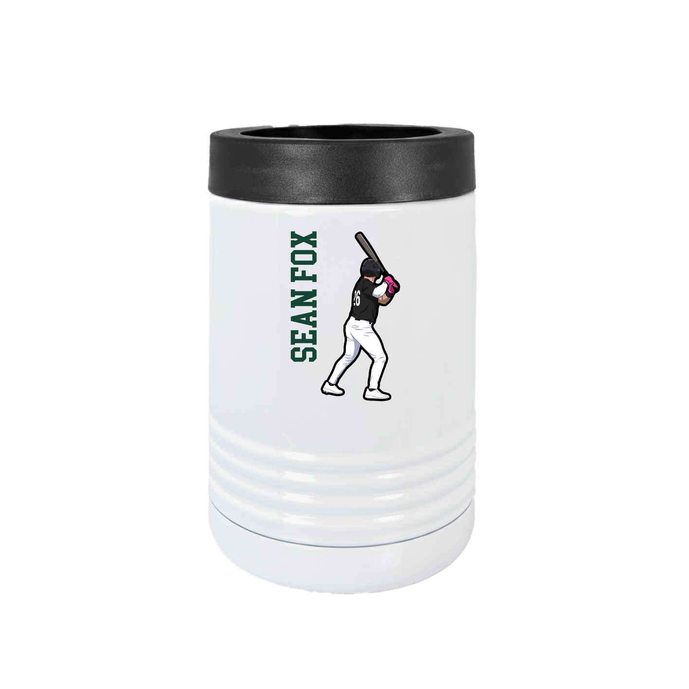 Beverage Holder — Name Vertical in White