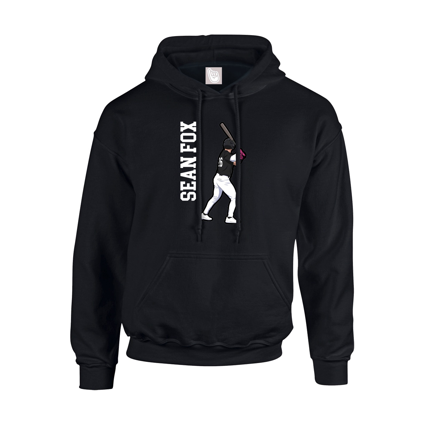 Youth Hoodie — Name Vertical in Black
