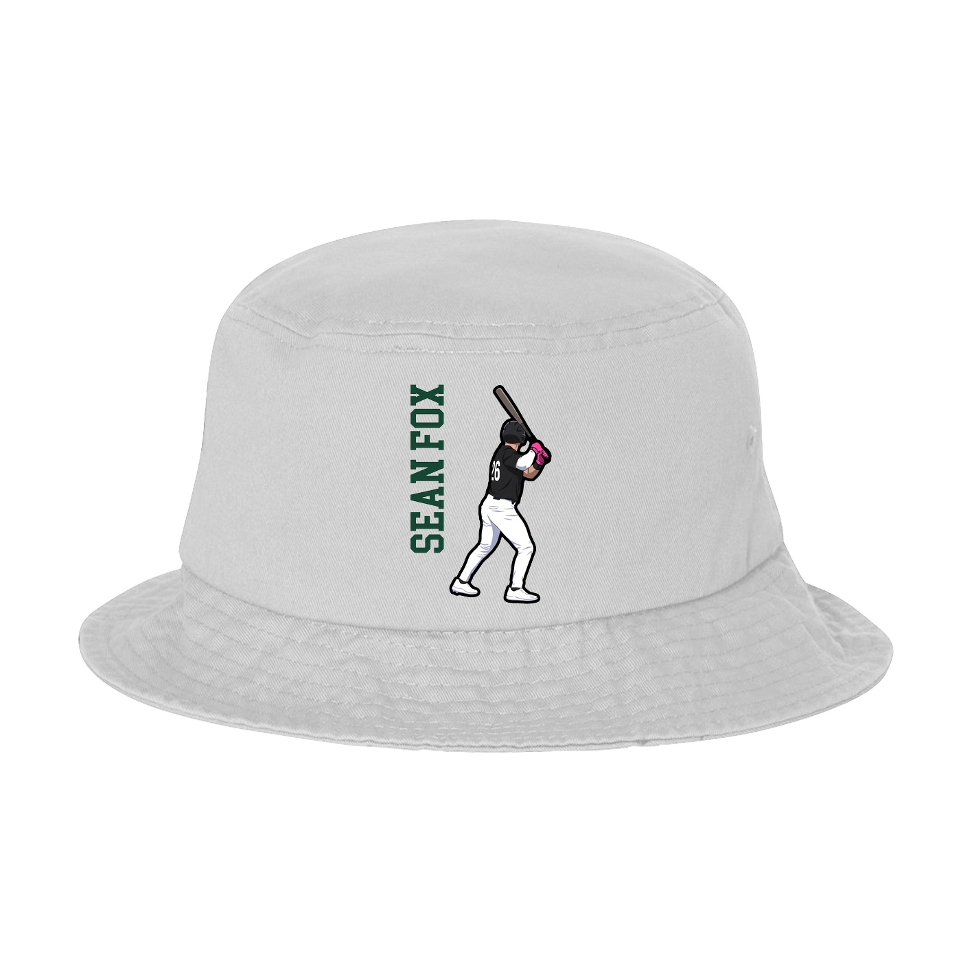 Bucket Cap — Name Vertical in White
