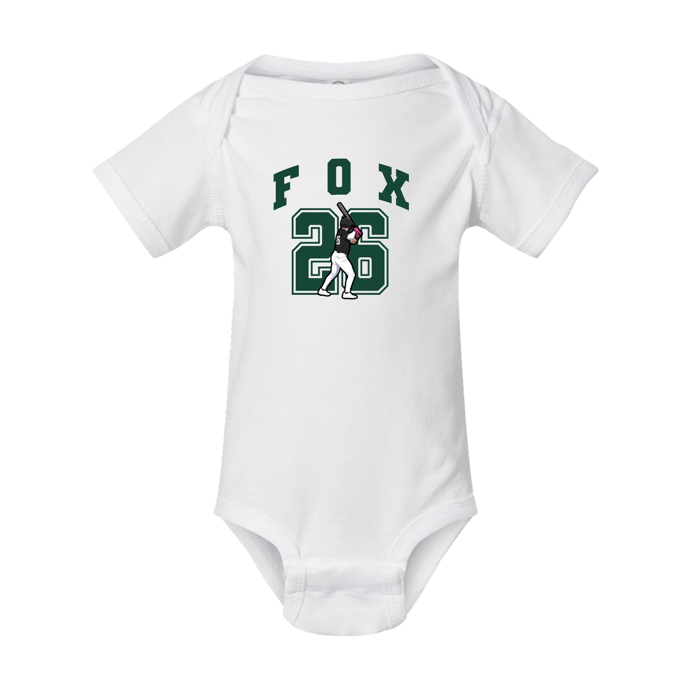 Baby Onesie — Number in White