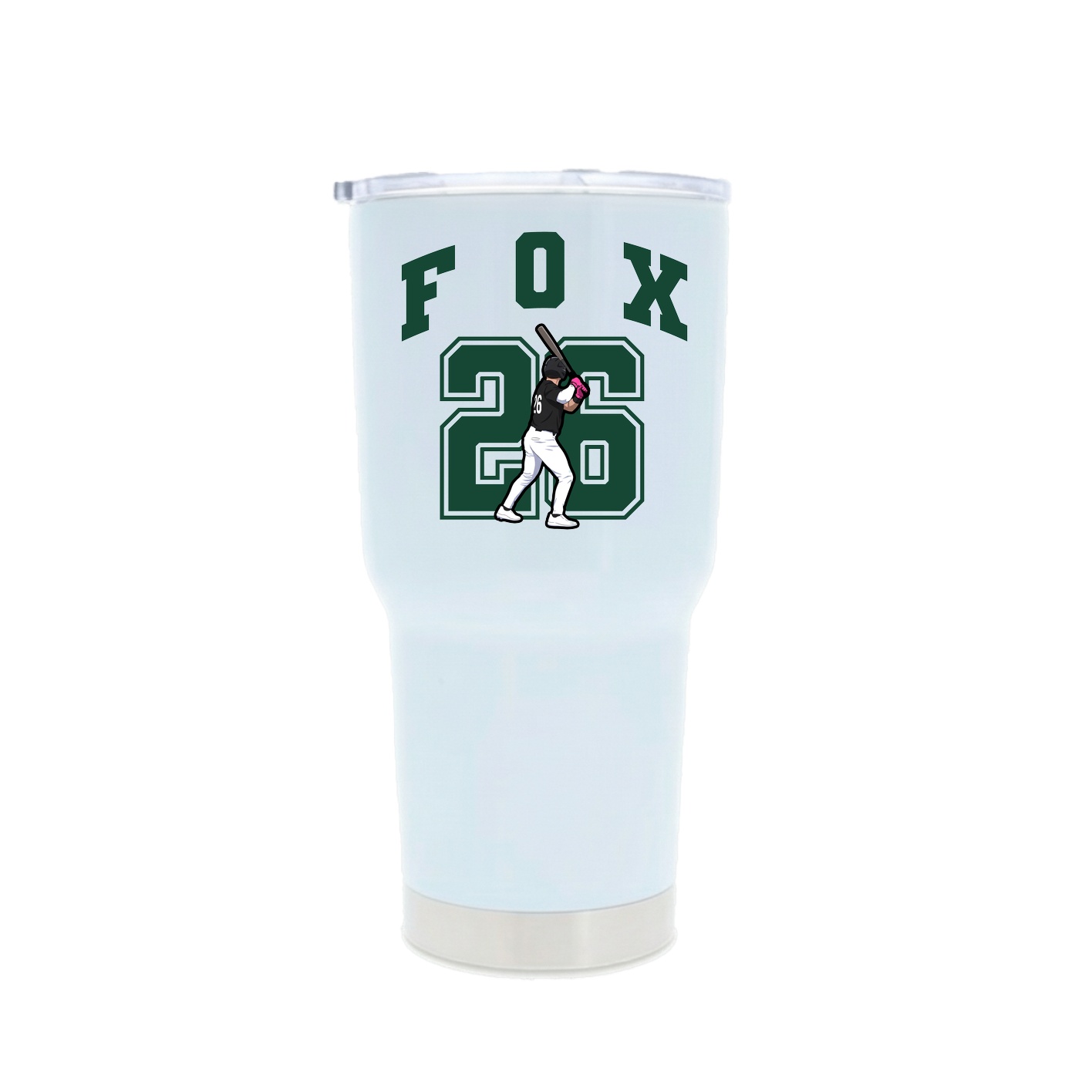 30oz Stainless Steel Tumbler — Number in White