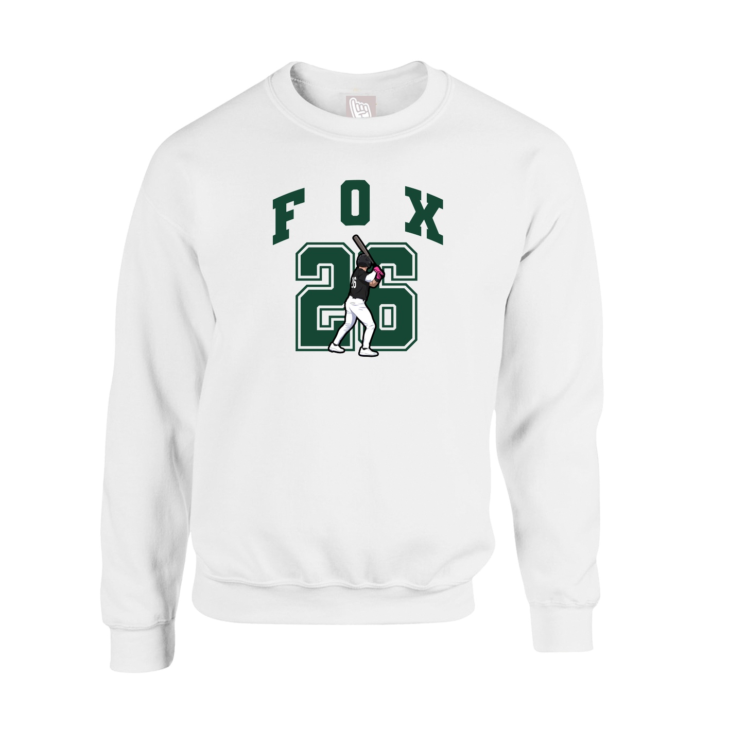 Fleece Crew — Number in White